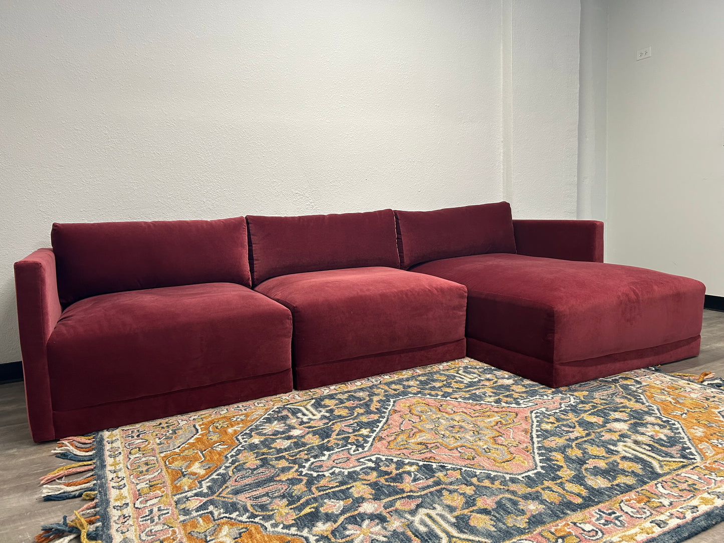 BRAND-NEW Joybird Raspberry Velvet Modular Sectional