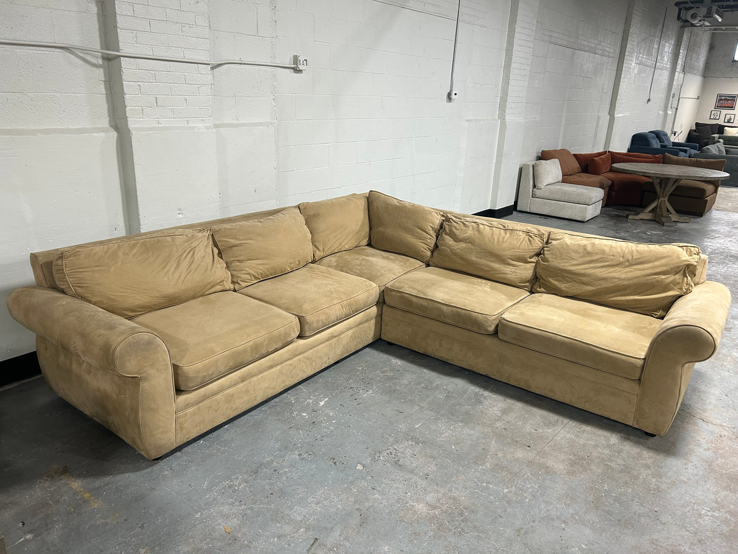 Pottery Barn Beige Pearce Collection L-Shaped Sectional