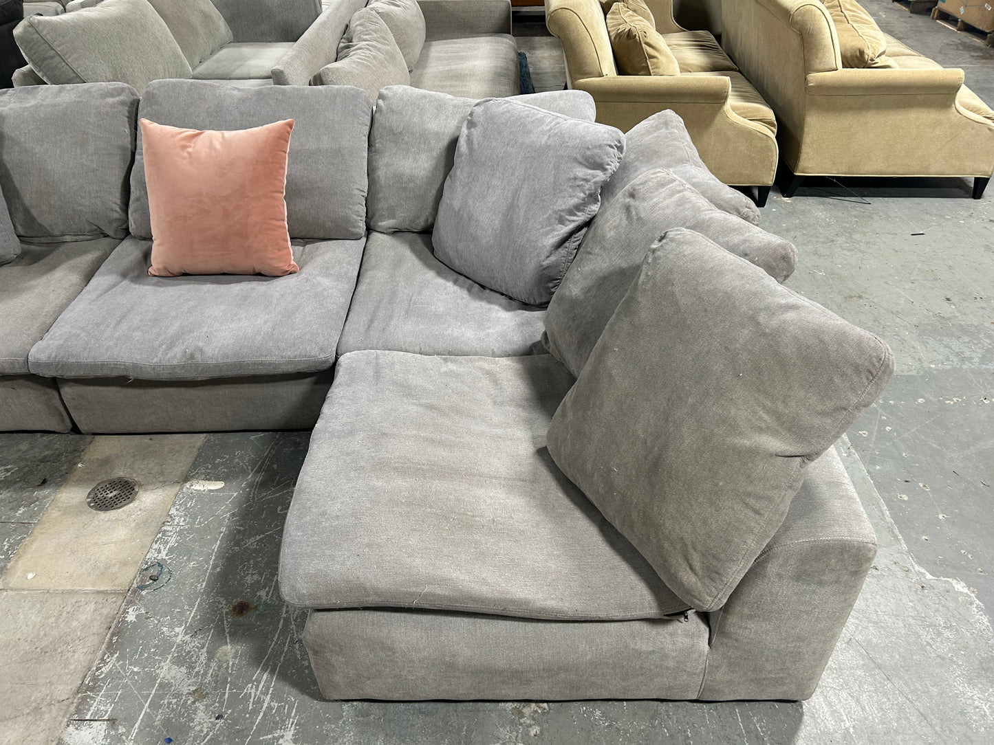 4-Pc Modular Light Grey Cloud Sectional