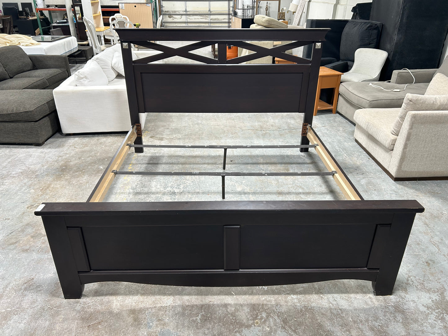 Dark Brown King-Size Bed Frame