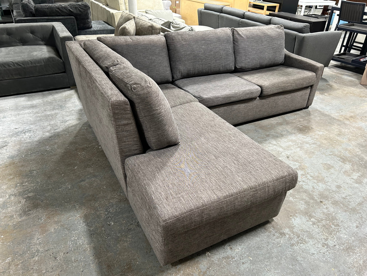 American Leather Gray Bentley Sleeper Sectional