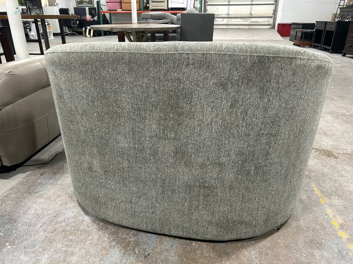 Contemporary Light Gray Oversize Swivel Chair