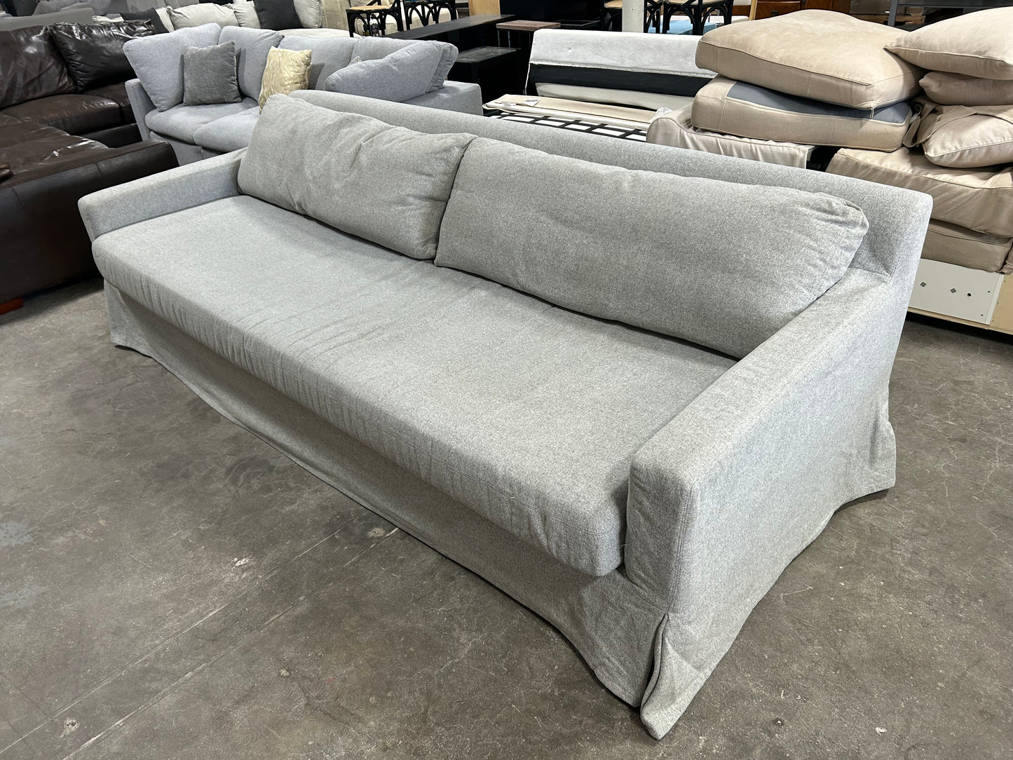 Restoration Hardware Belgian Track Arm Slipcovered Sofa