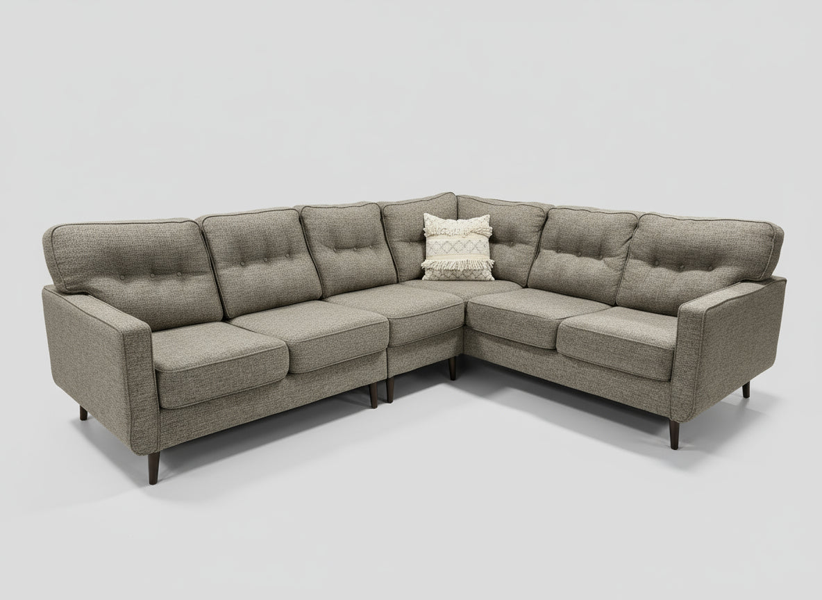 3-Pc Taupe MCM Sectional