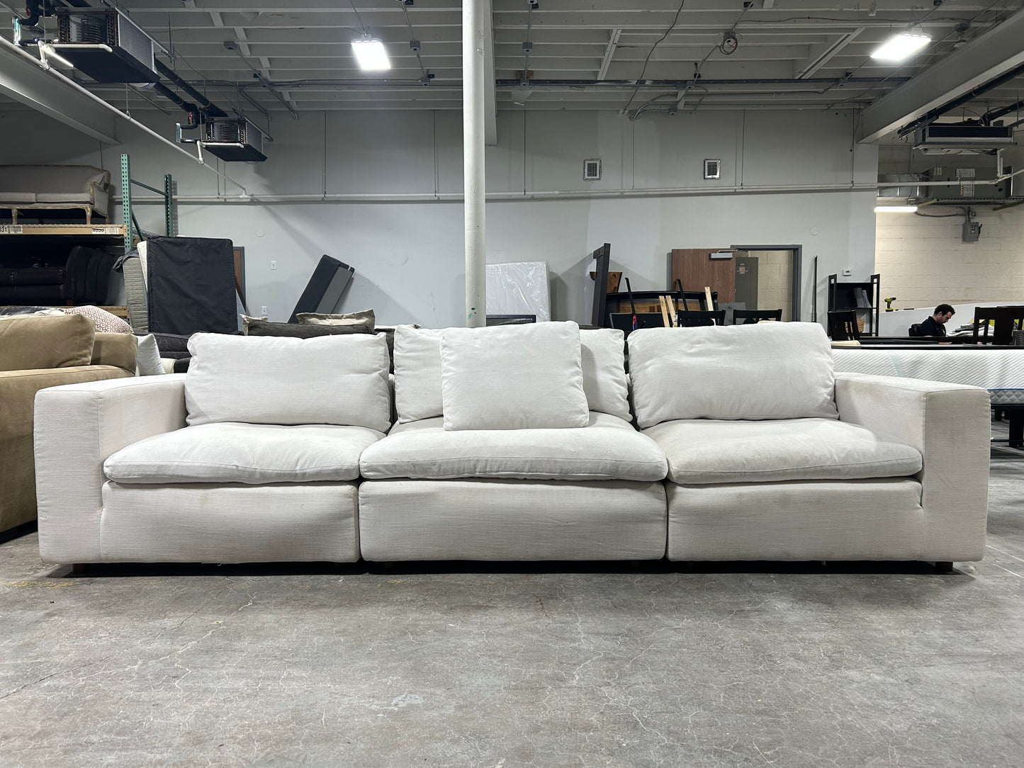 3-Pc Modular White Cloud Sofa