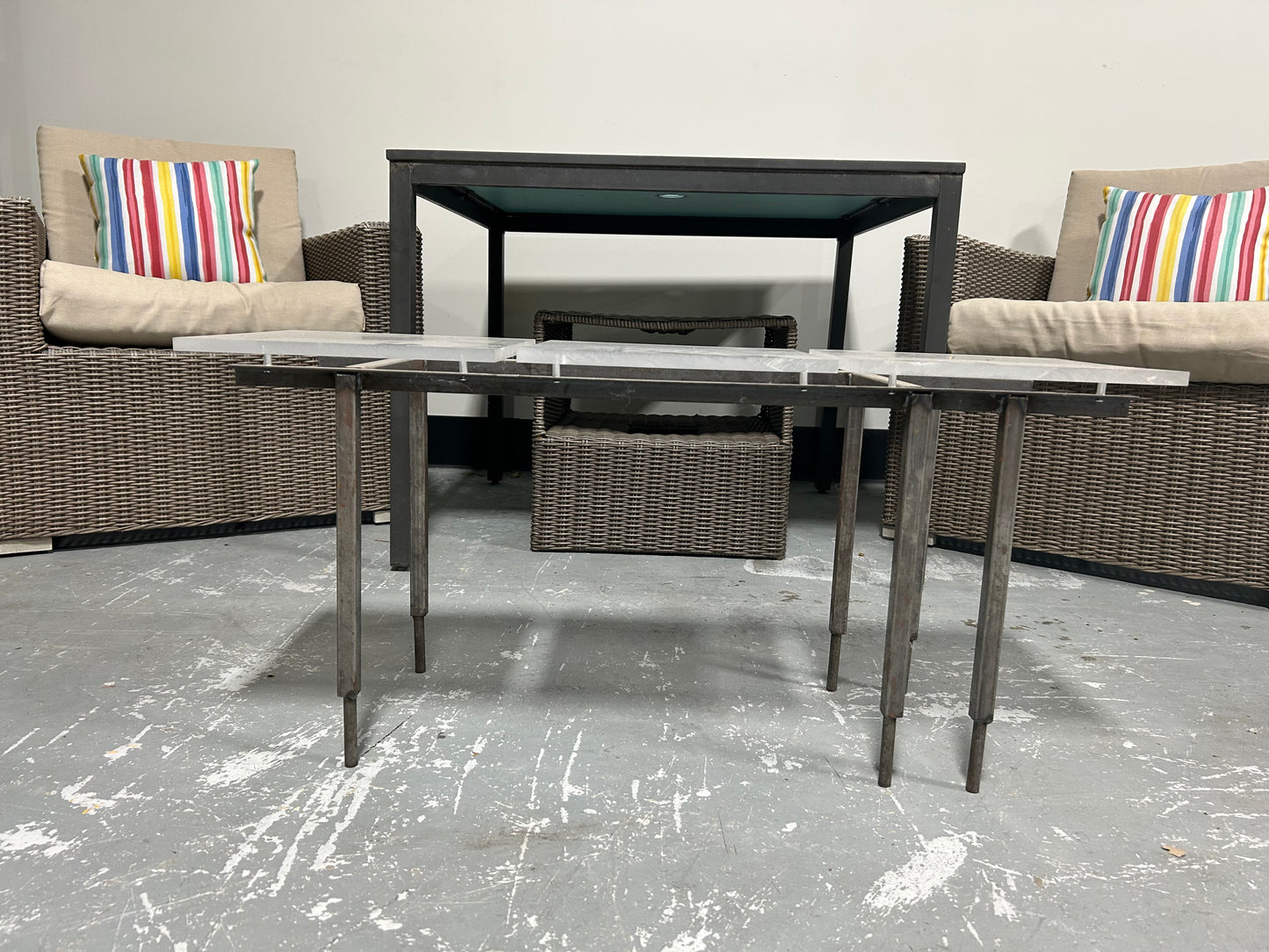 Glass Top Metal Table