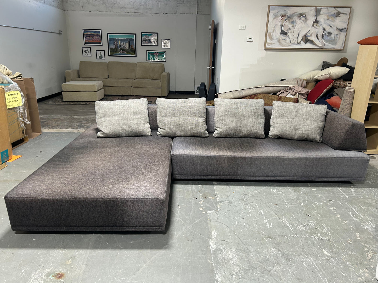 2-Pc Gray Modern Playground Sectional