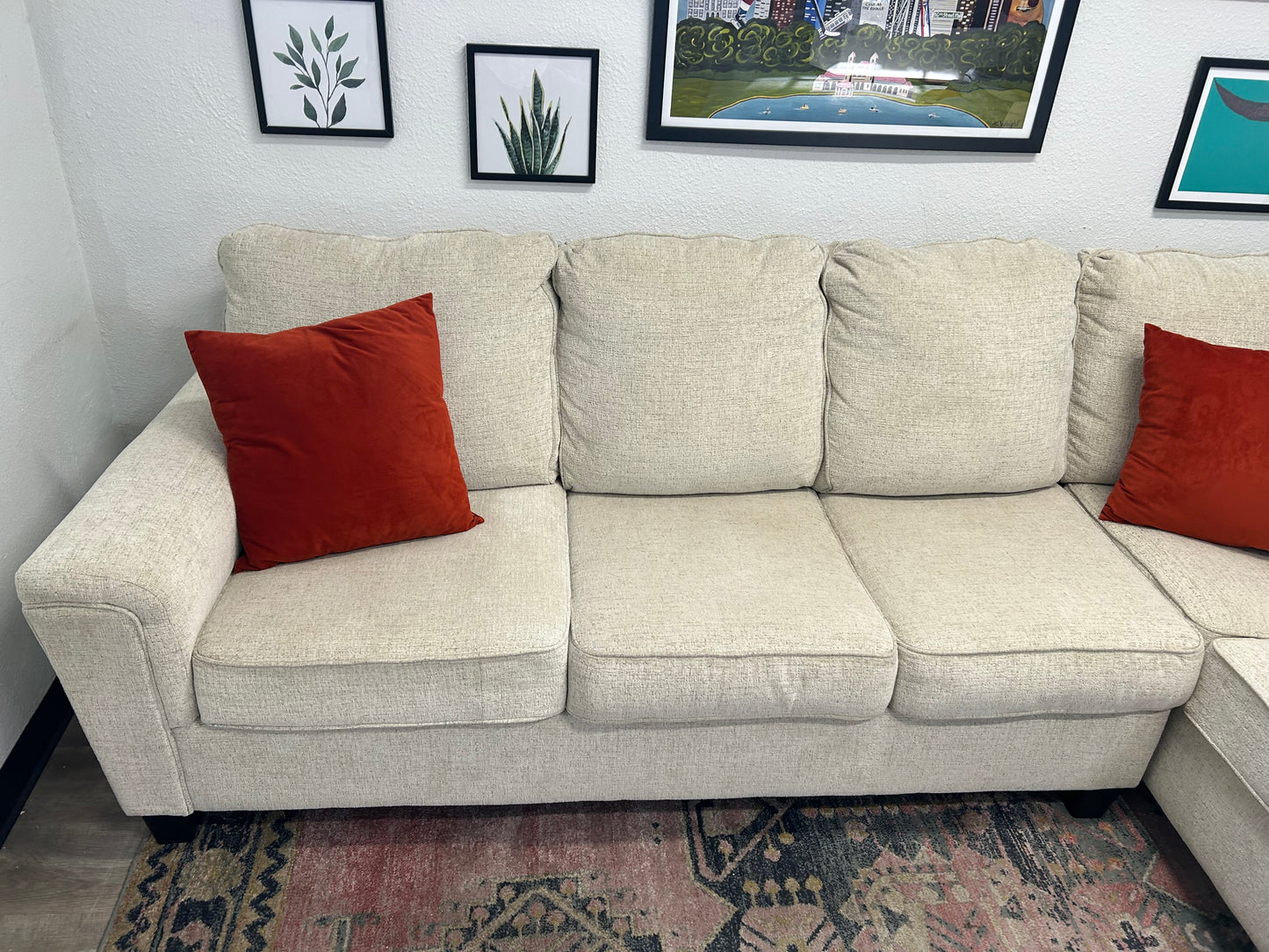 Contemporary Sky Grey Chaise Sectional