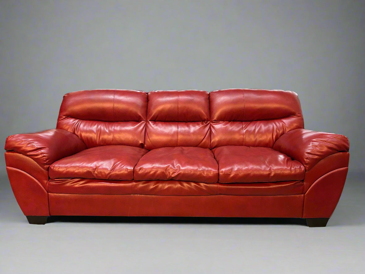 Contemporary Red Leather Sofa