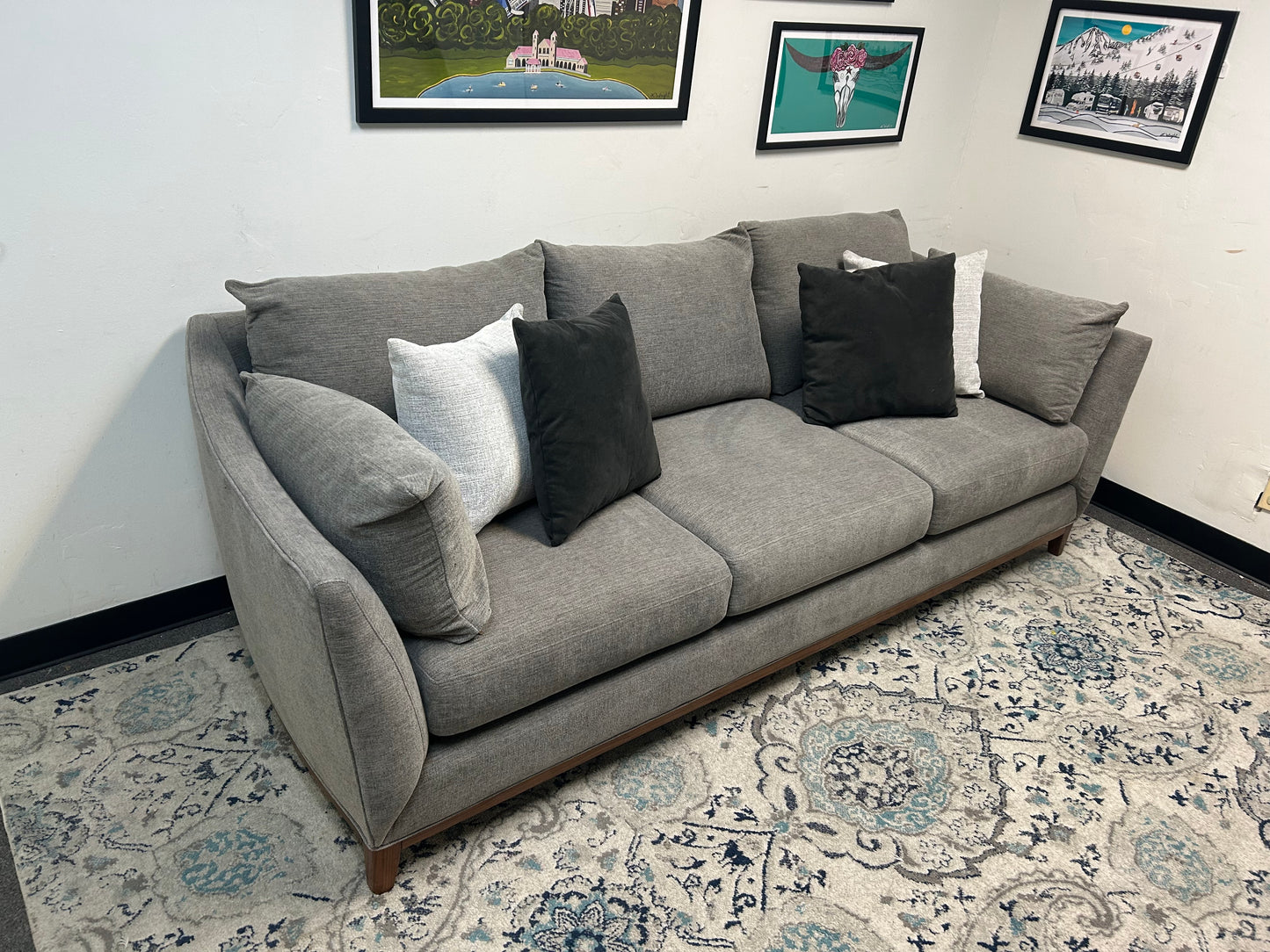 Scandinavian Designs Gray Walnut Wood Taylor Sofa