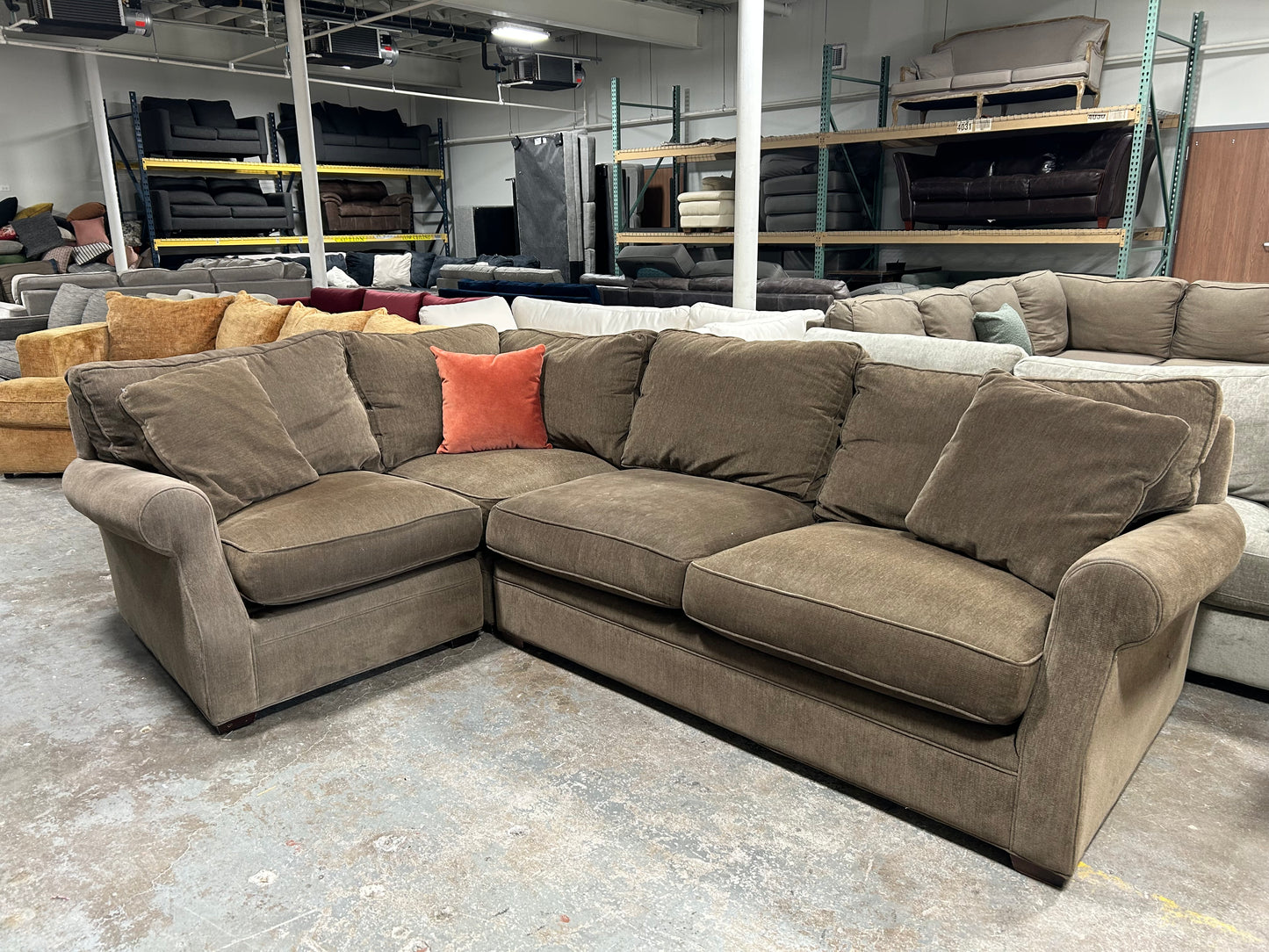 3-Pc Arhaus Brown Camden Collection Sectional