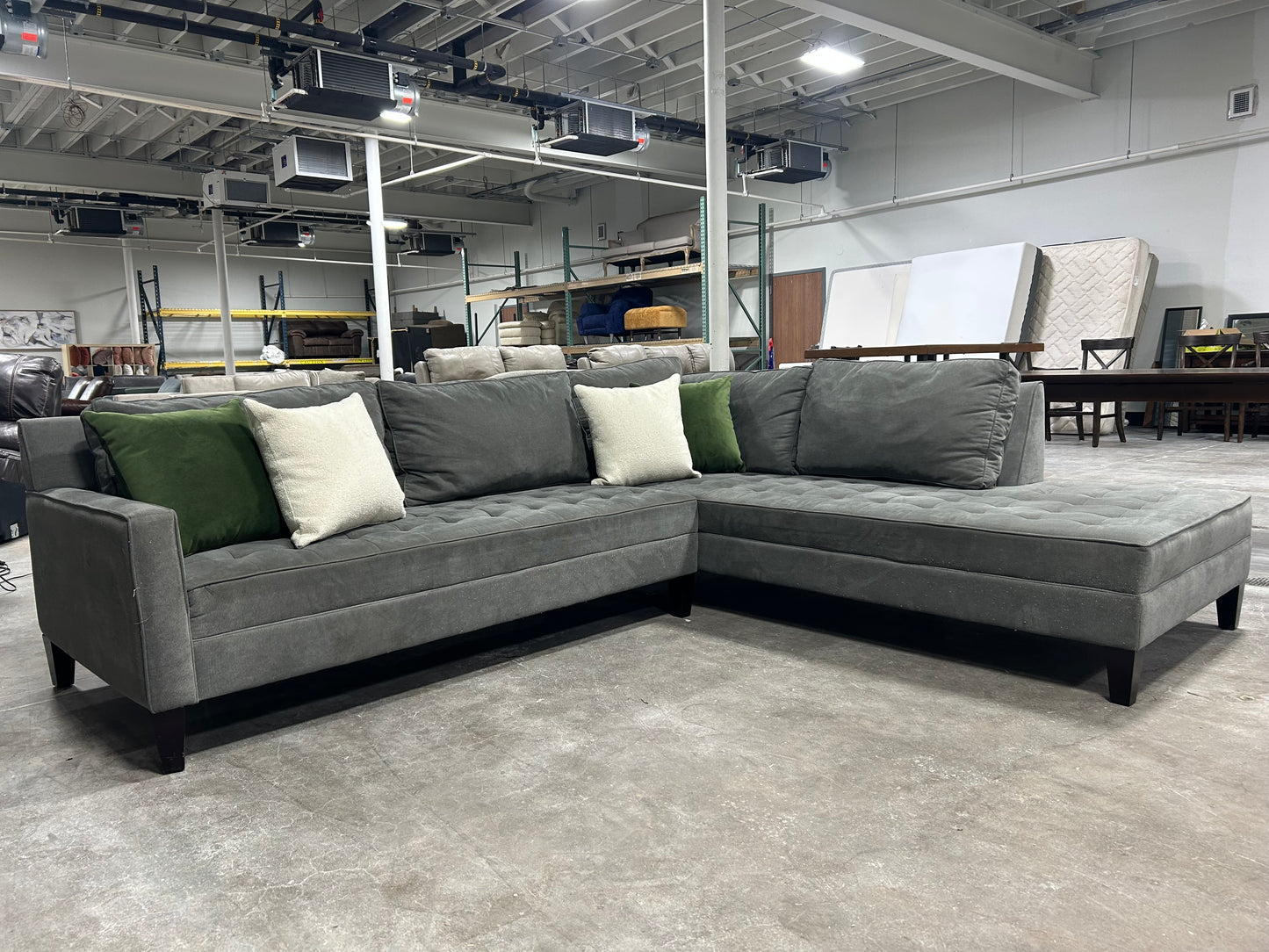 Z Galleria Light Gray MCM Chaise Sectional
