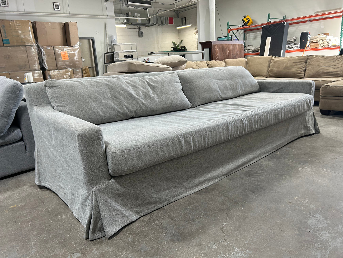Restoration Hardware Belgian Track Arm Slipcovered Sofa