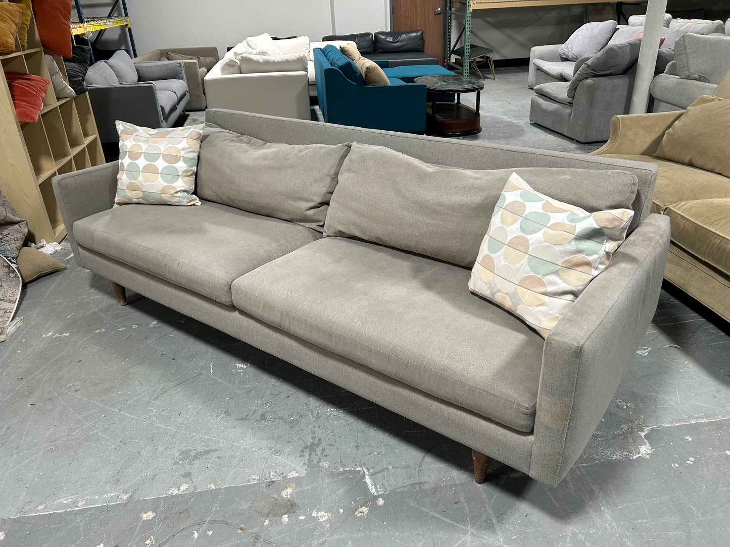 Room & Board Gray 96” Jasper Sofa