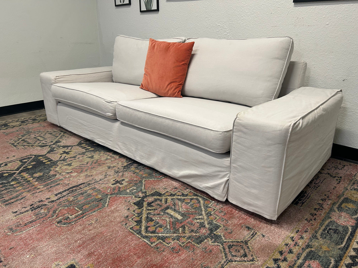 IKEA Sky Grey Kivik Sofa w/ Custom Slipcovers