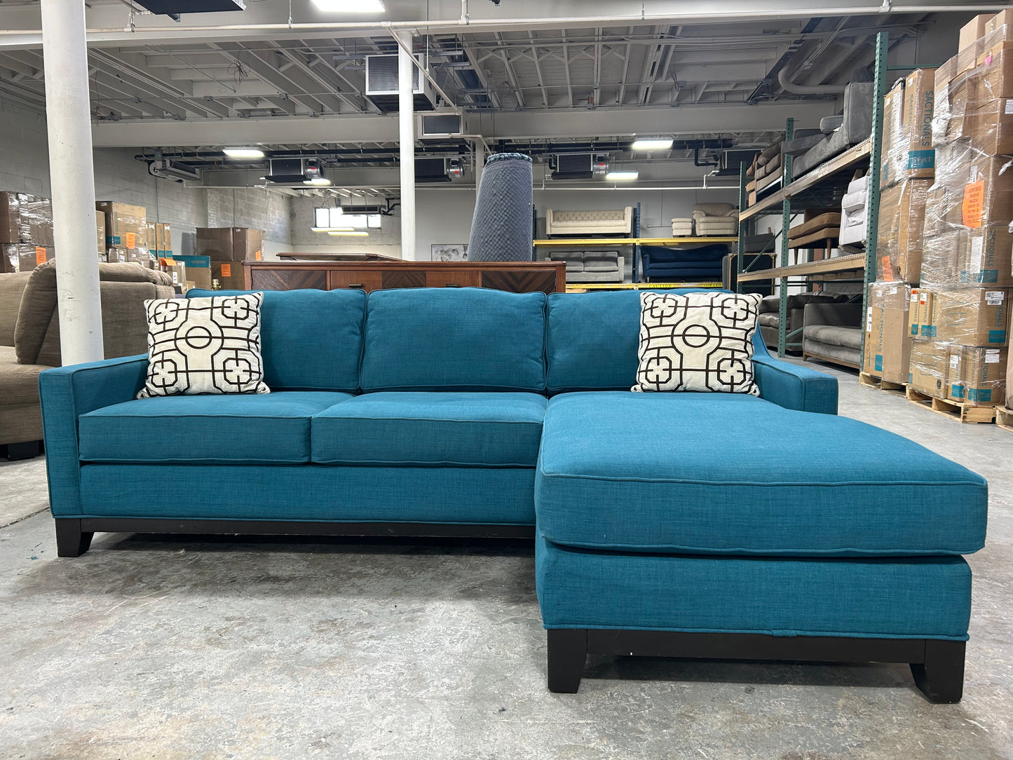 Jonathan Louis Teal Reversible Chaise Sectional