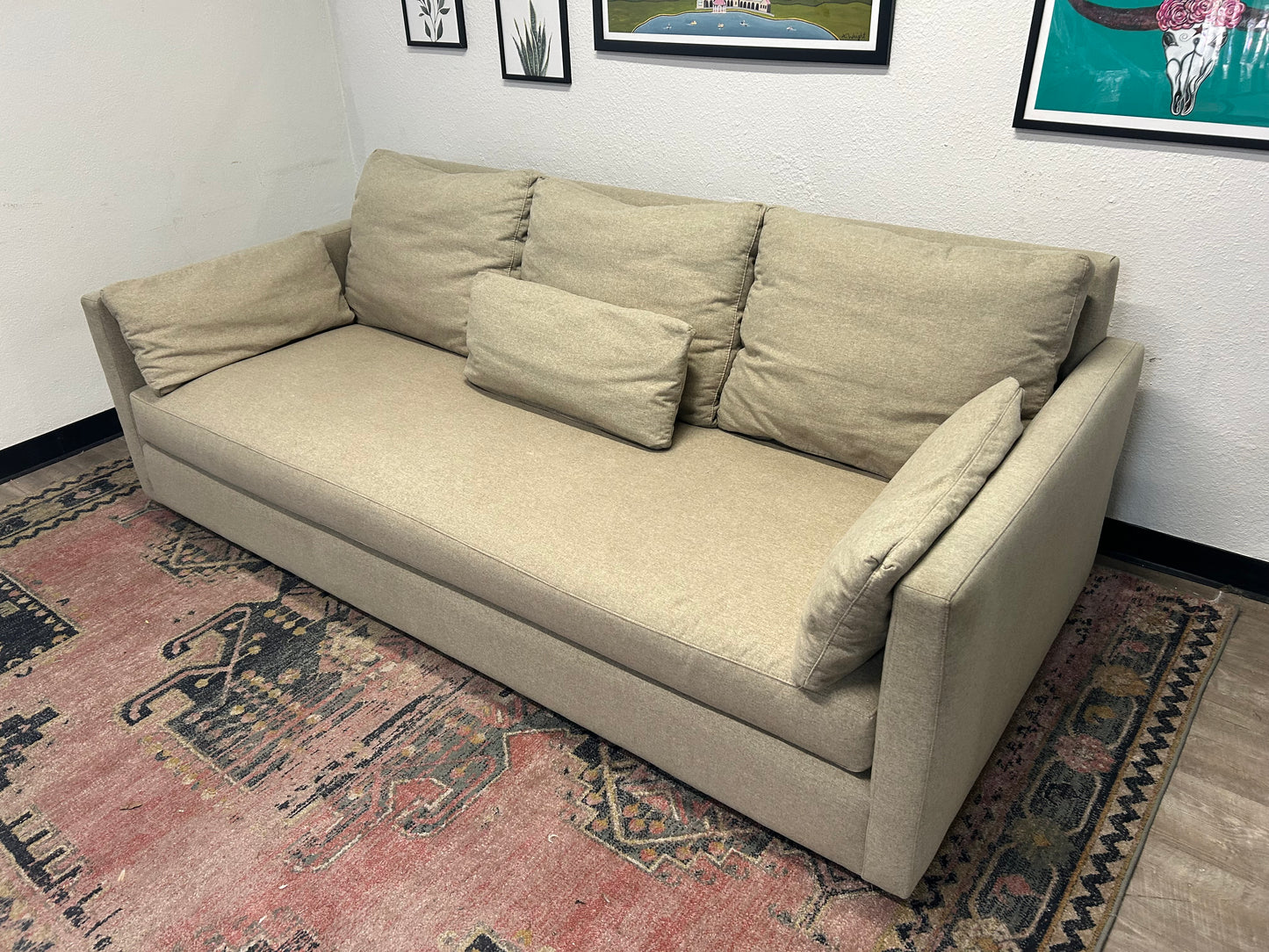 Arhaus Beige Kipton Bench-Seat Sofa
