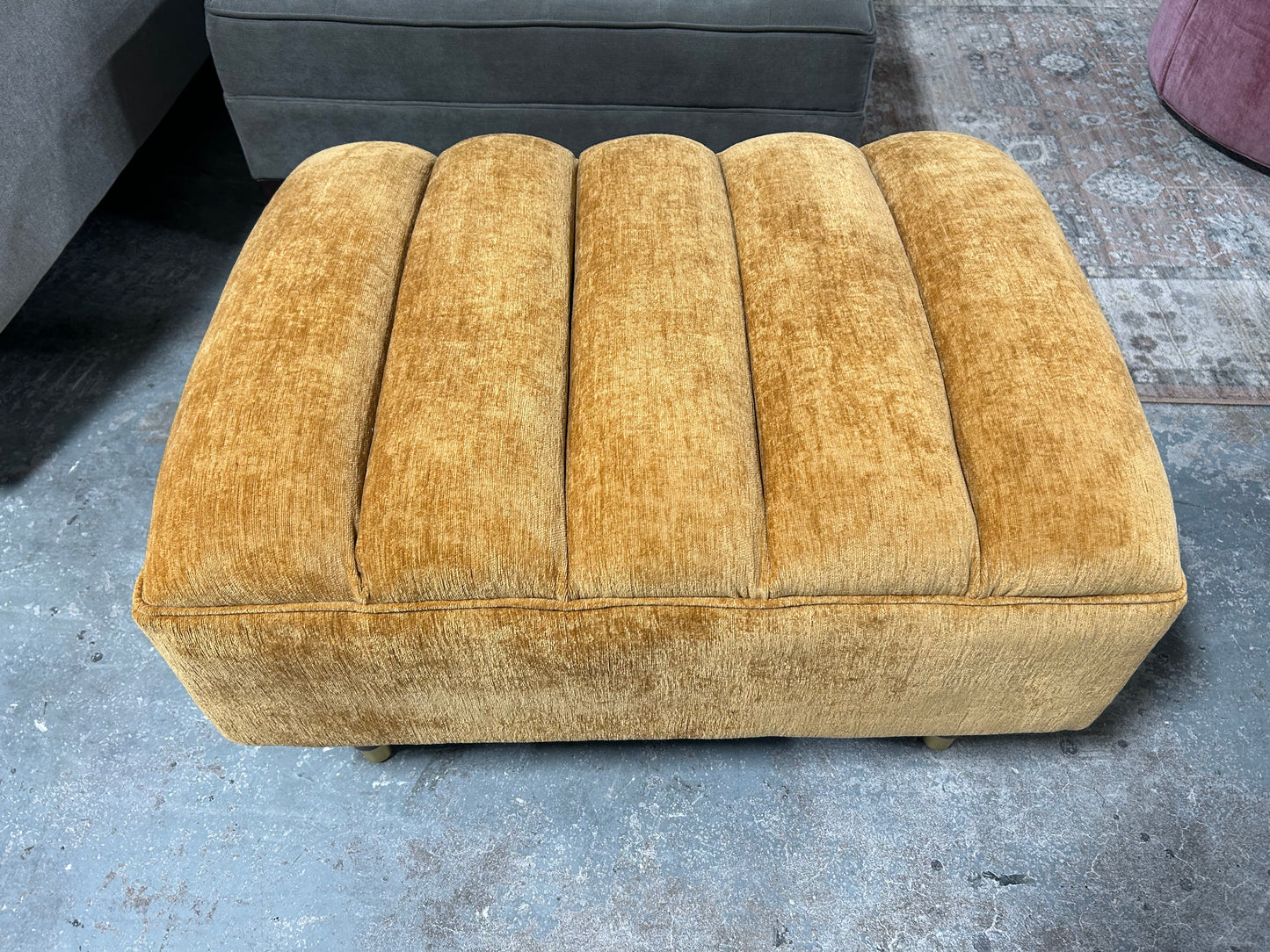 BRAND-NEW Orange Joybird MCM Chelsea Ottoman