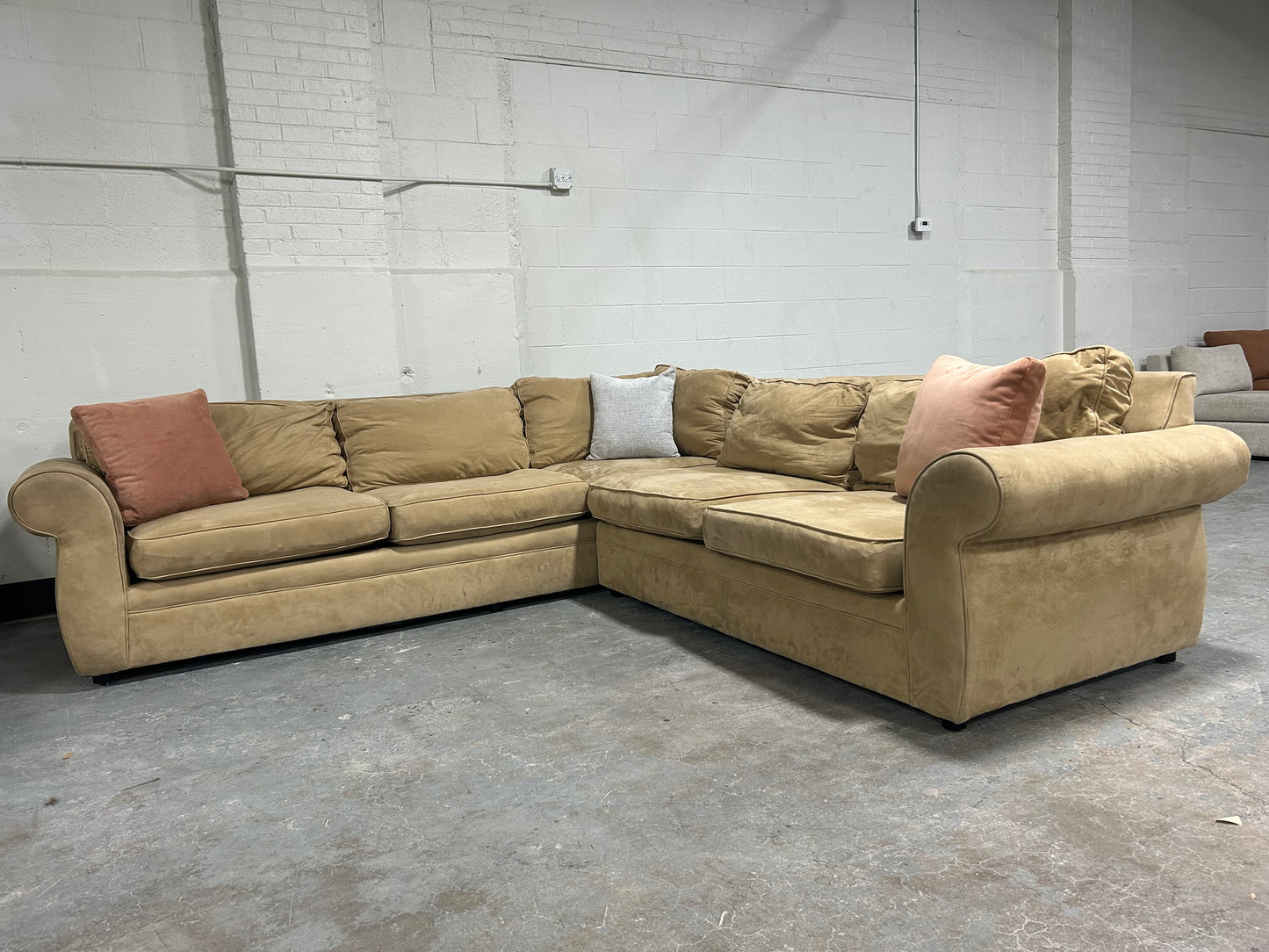 Pottery Barn Beige Pearce Collection L-Shaped Sectional