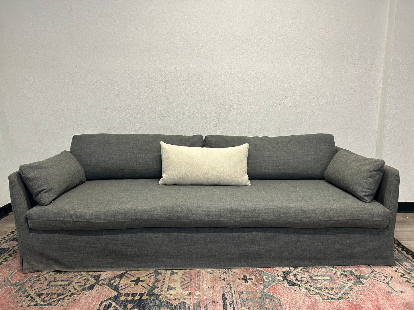Crate & Barrel Charcoal Gray 94” Rivera Sofa