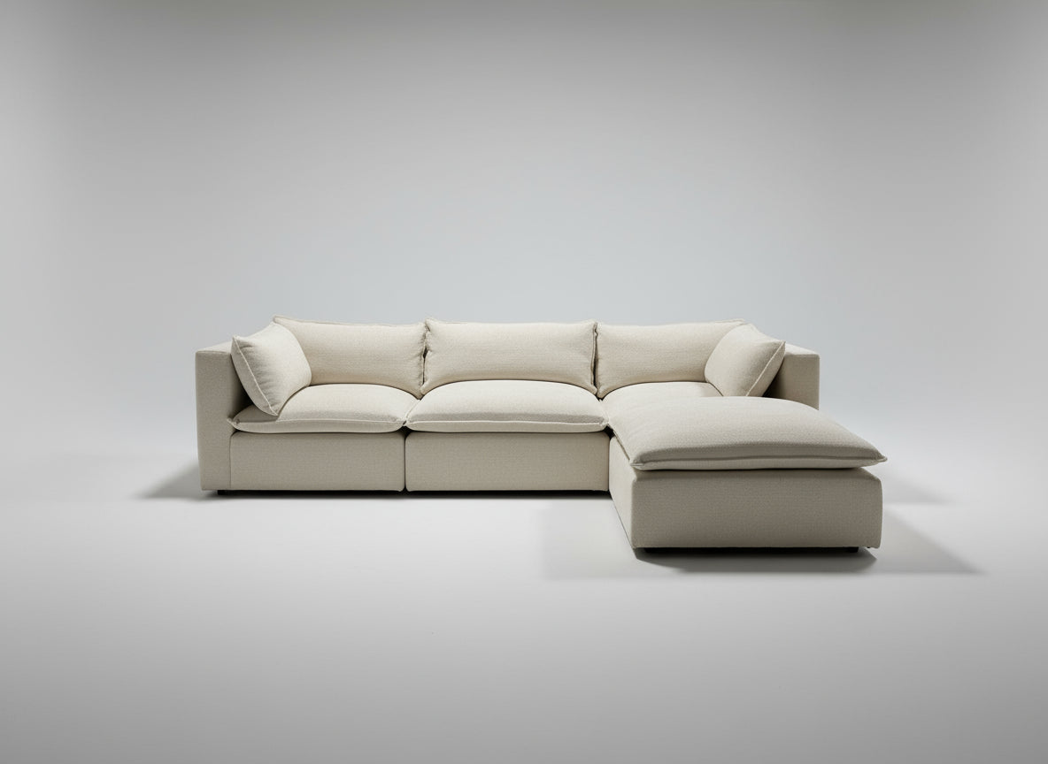 Joybird Off-White Bouclé Haine Sectional
