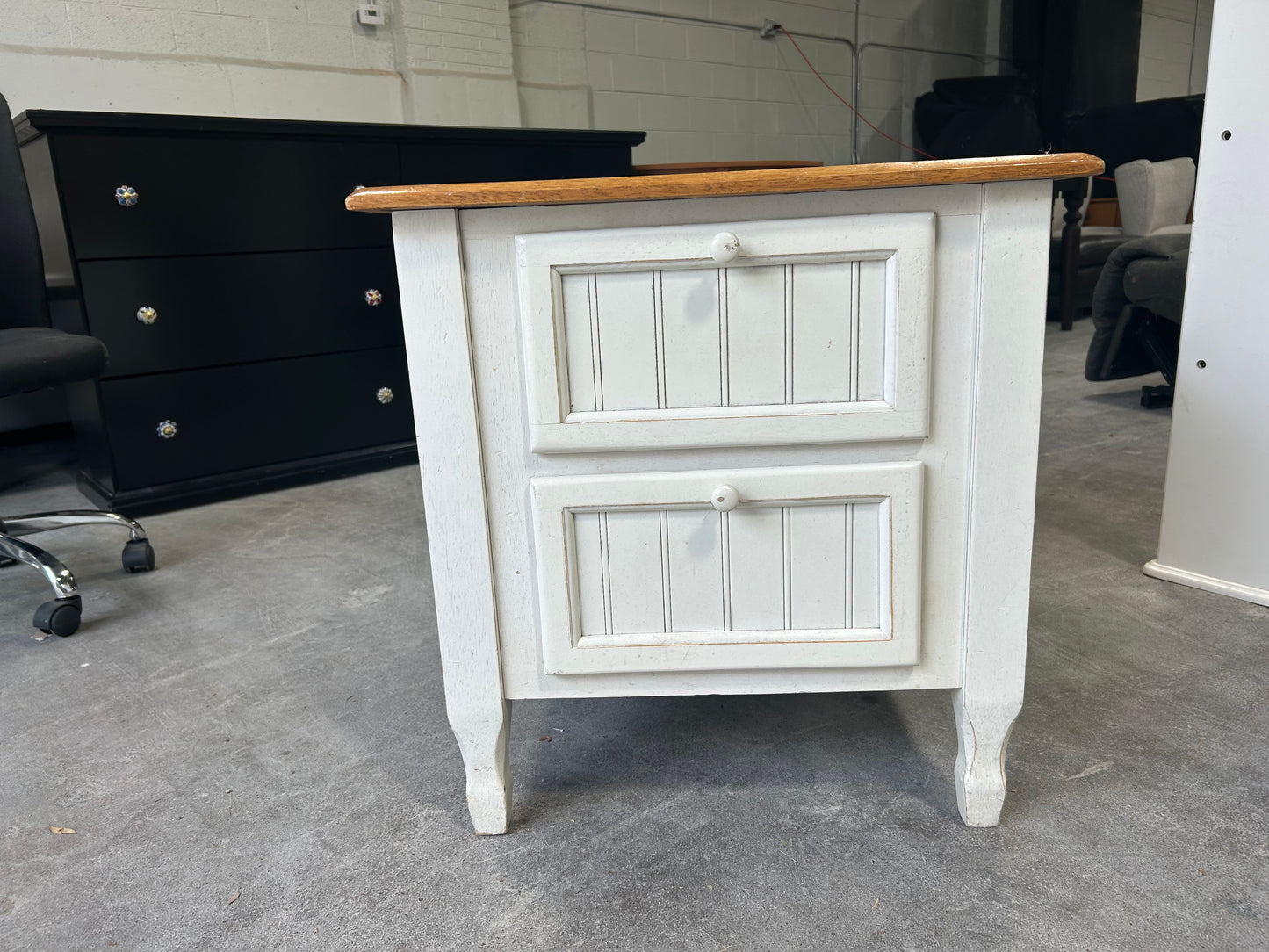 White/Brown Wooden Nightstand
