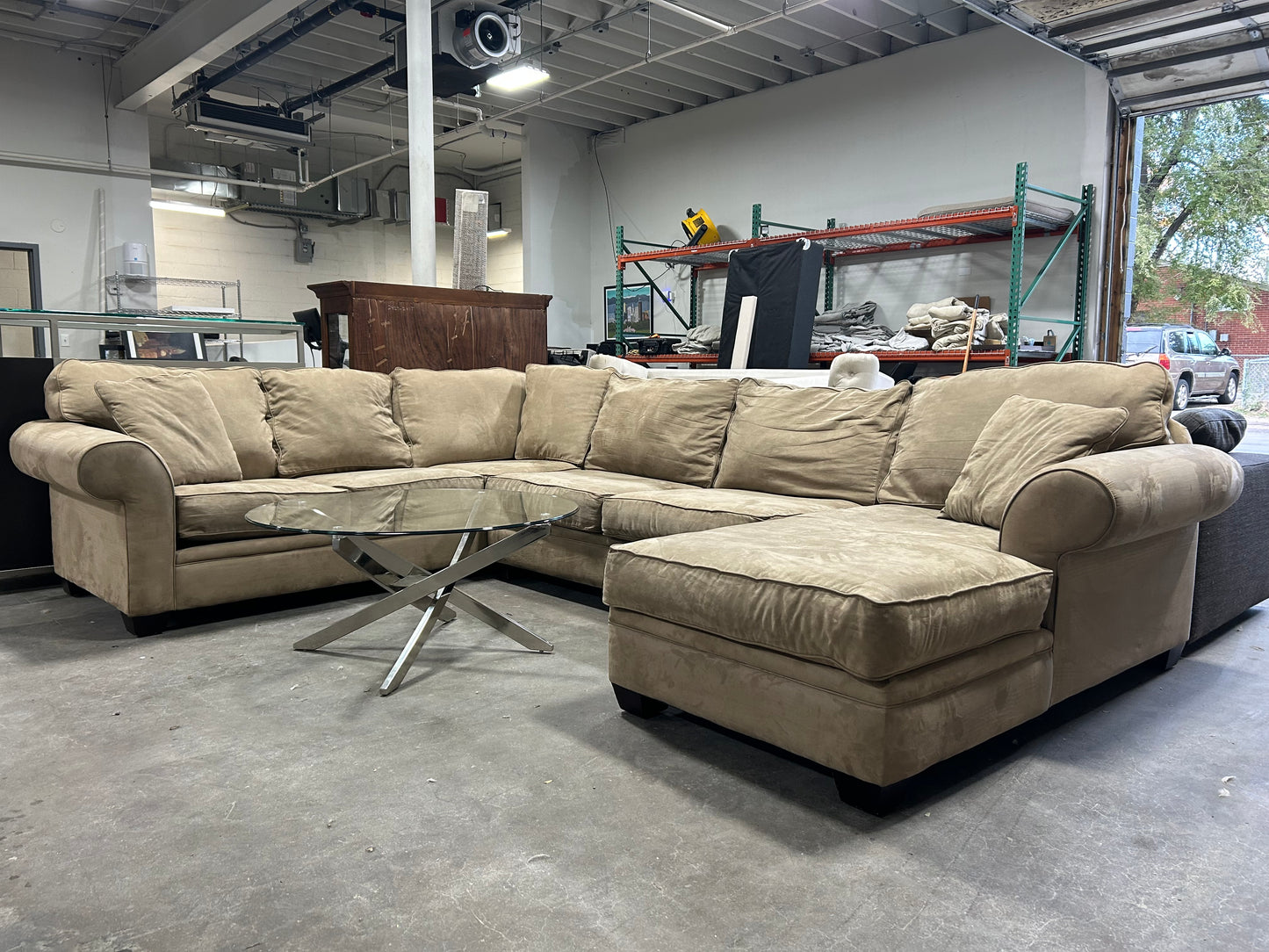 Jonathan Louis Large 3-Pc Brown Chaise Sectional