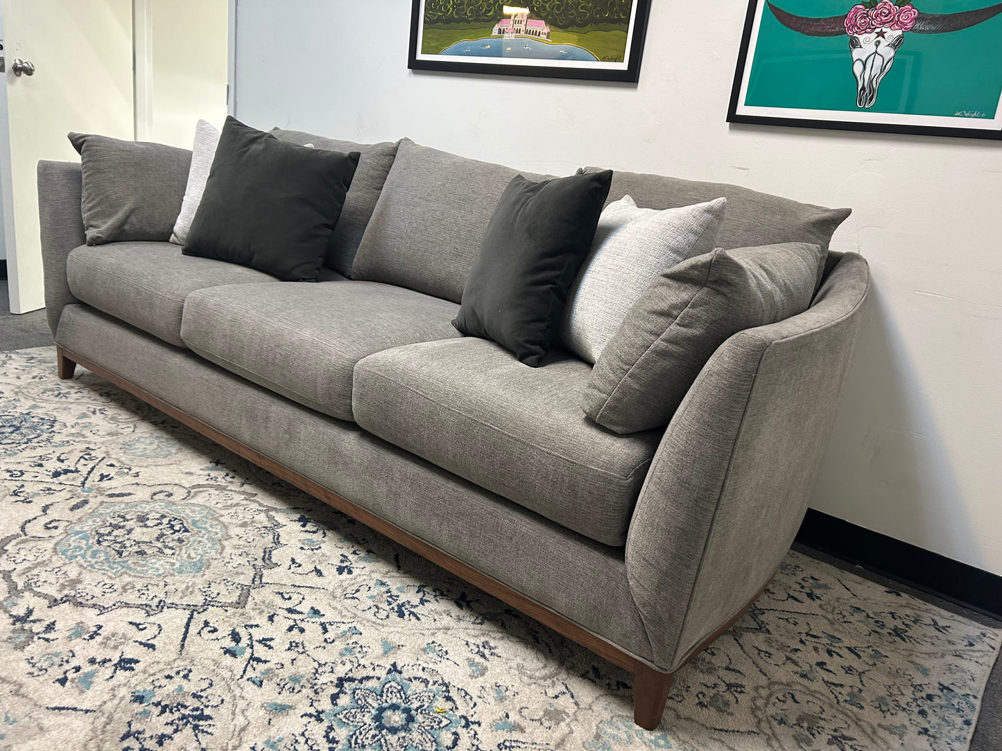 Scandinavian Designs Gray Walnut Wood Taylor Sofa
