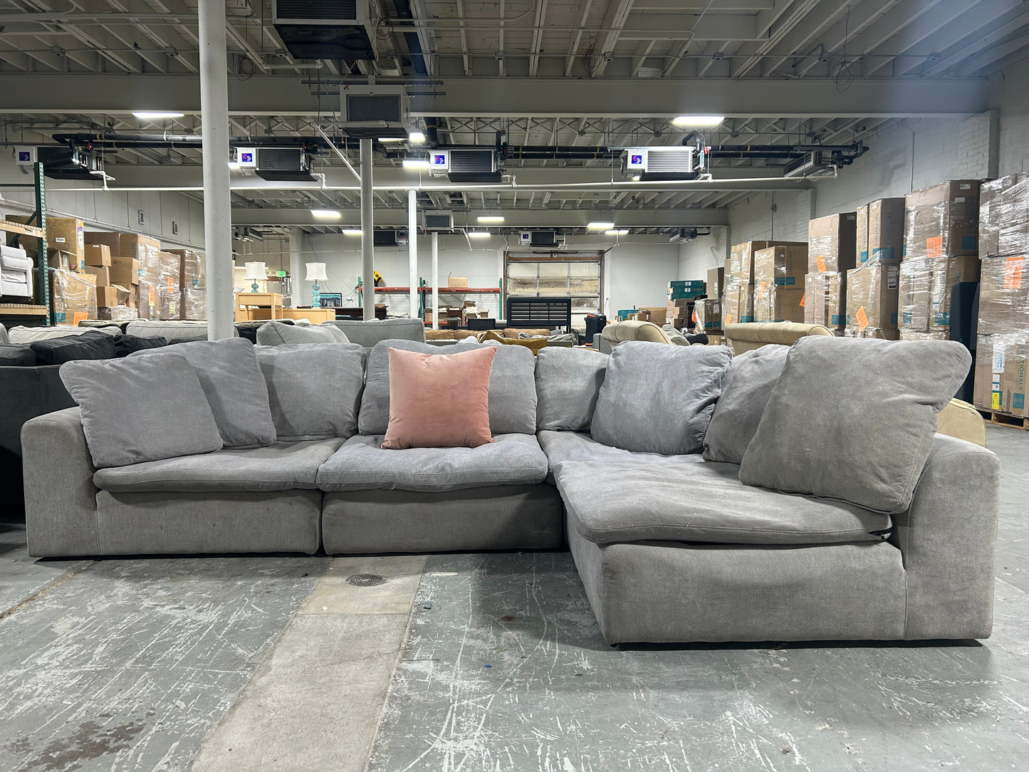 4-Pc Modular Light Grey Cloud Sectional