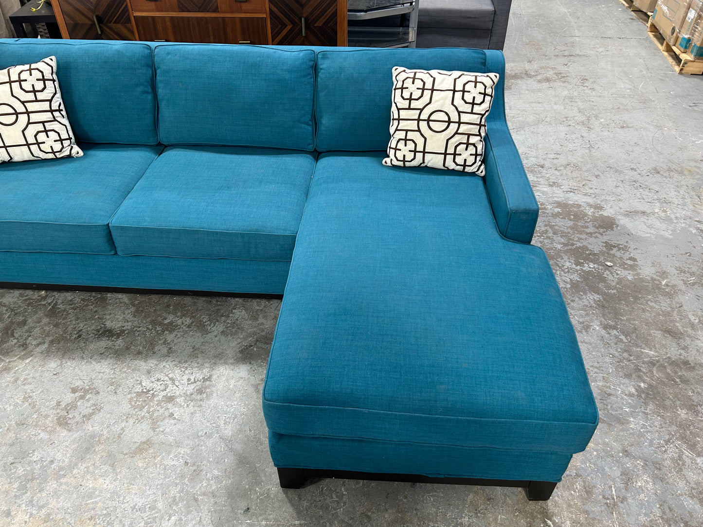 Jonathan Louis Teal Reversible Chaise Sectional