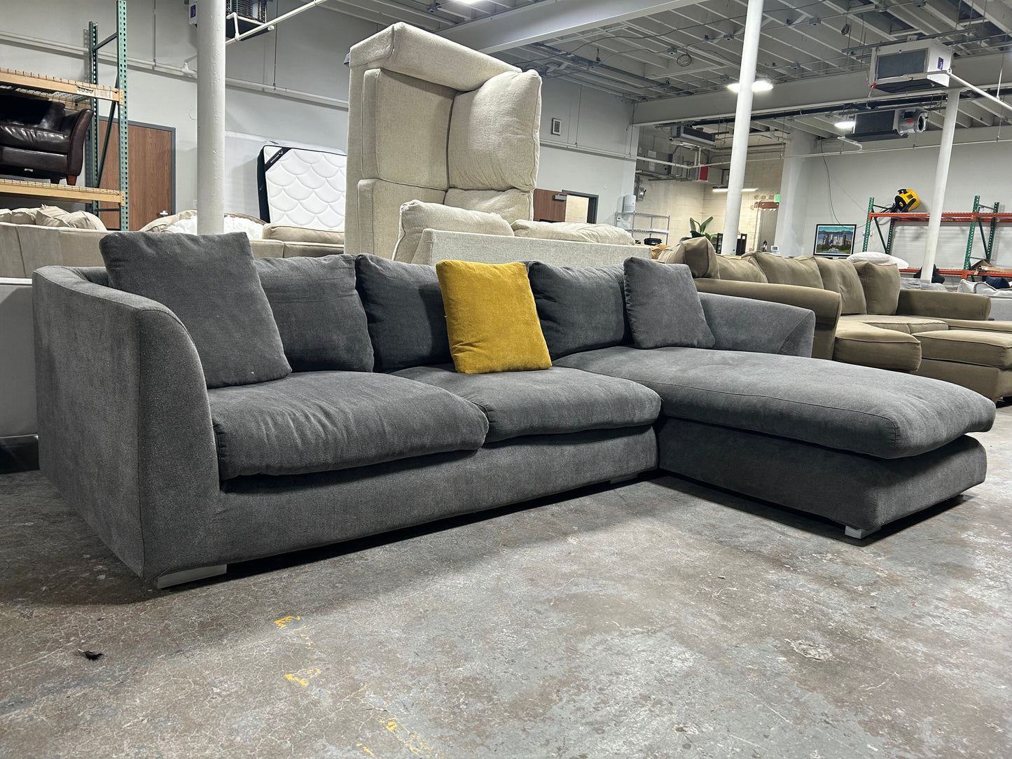 Mario Capasa Gray Feathers Collection Sectional