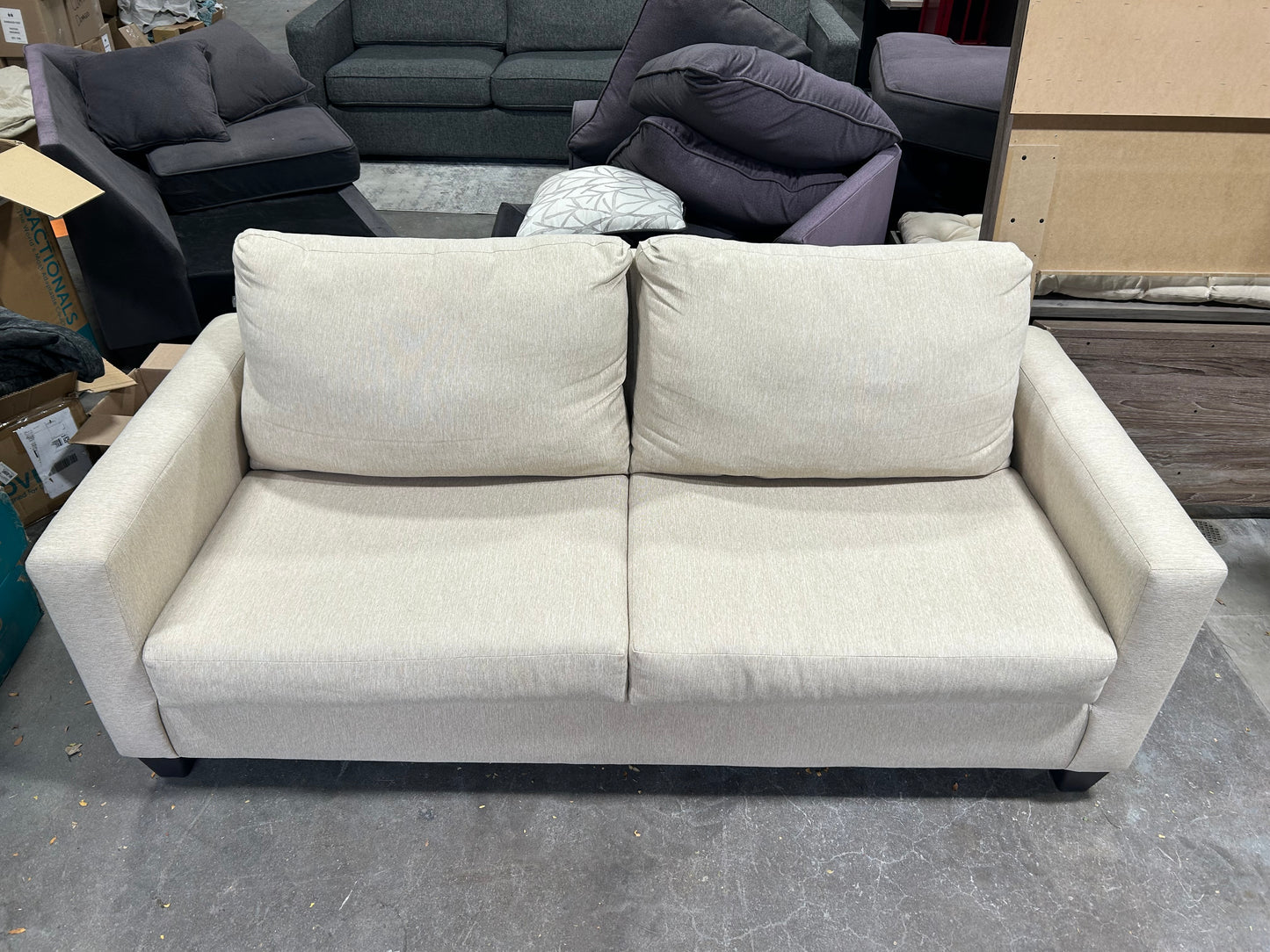 Contemporary Beige Sleeper Sofa