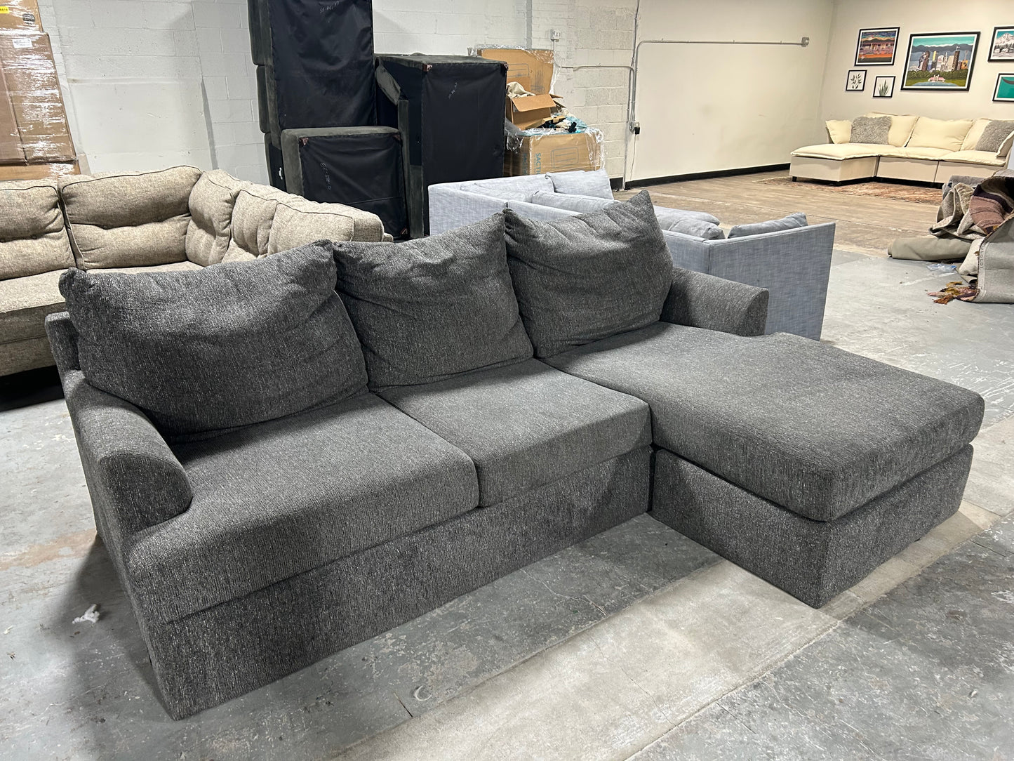 Dark Gray Reversible Chaise Sectional
