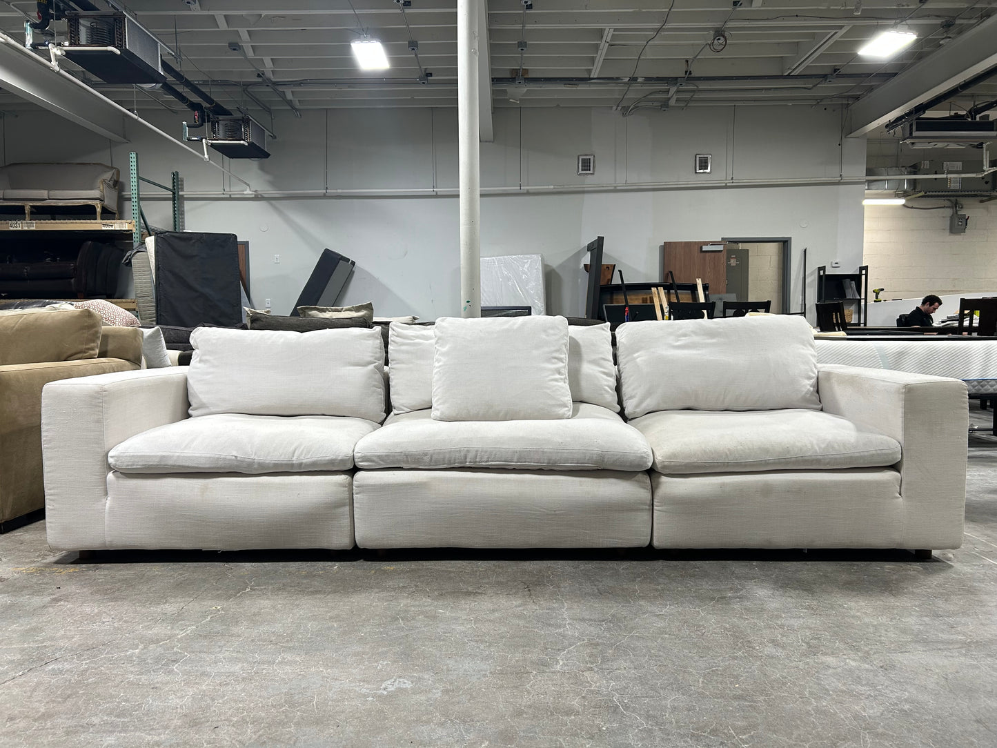 3-Pc Modular White Cloud Sofa