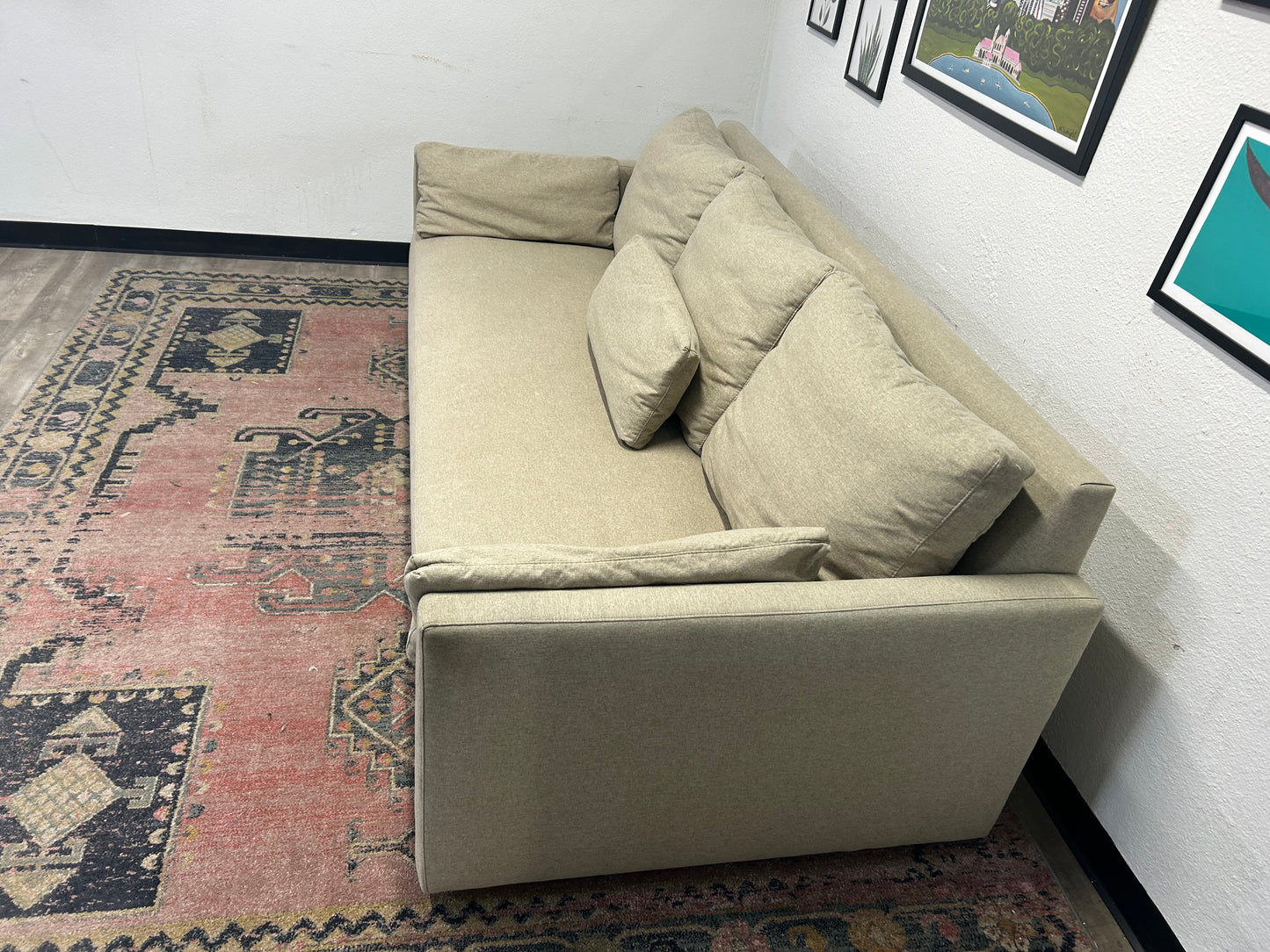 Arhaus Beige Kipton Bench-Seat Sofa