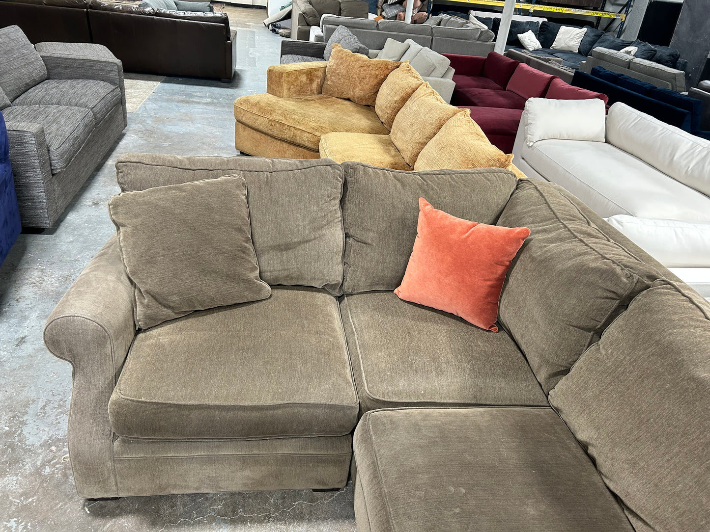 3-Pc Arhaus Brown Camden Collection Sectional