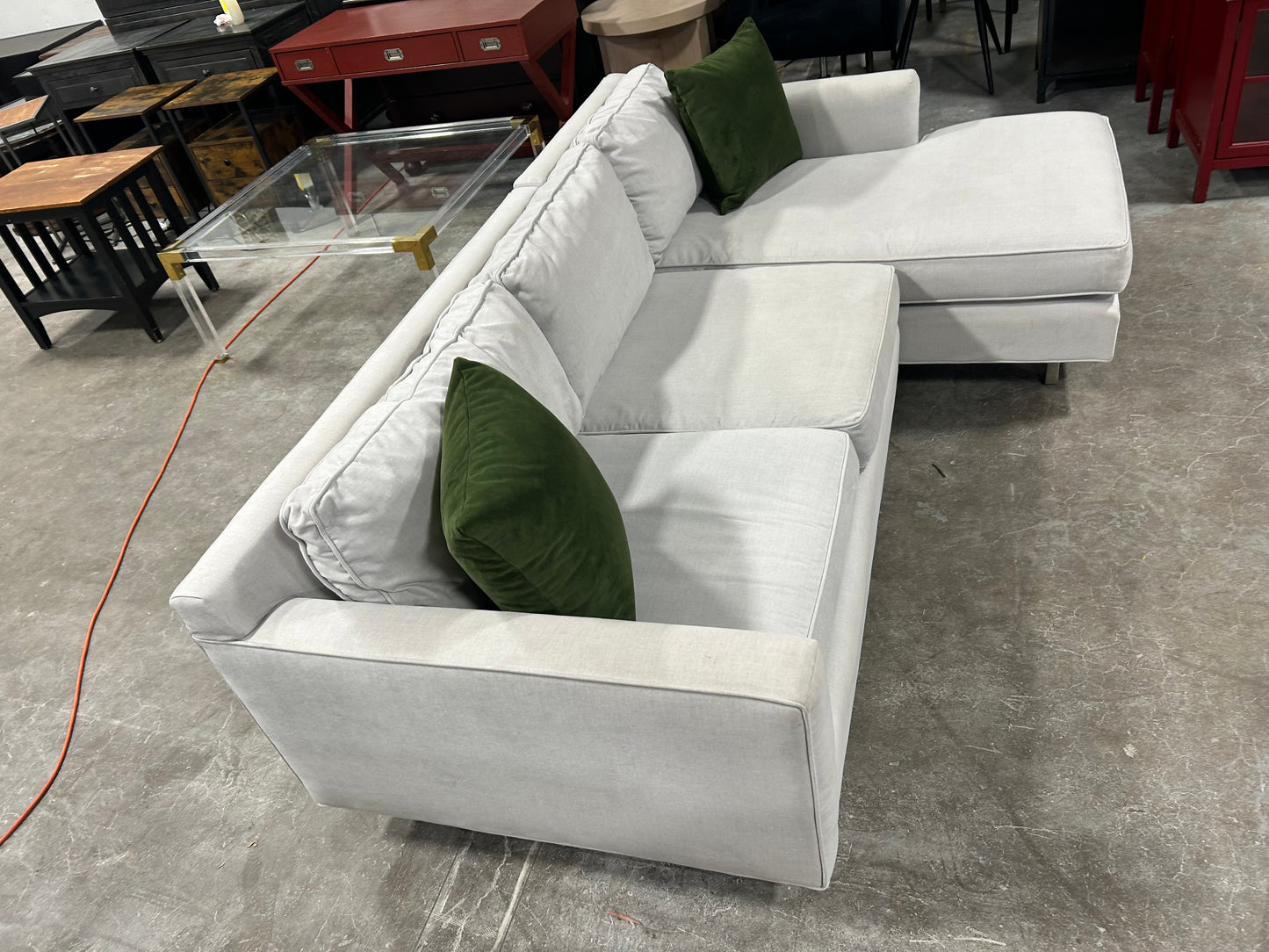 Mitchell Gold Sky Grey Chaise Sectional