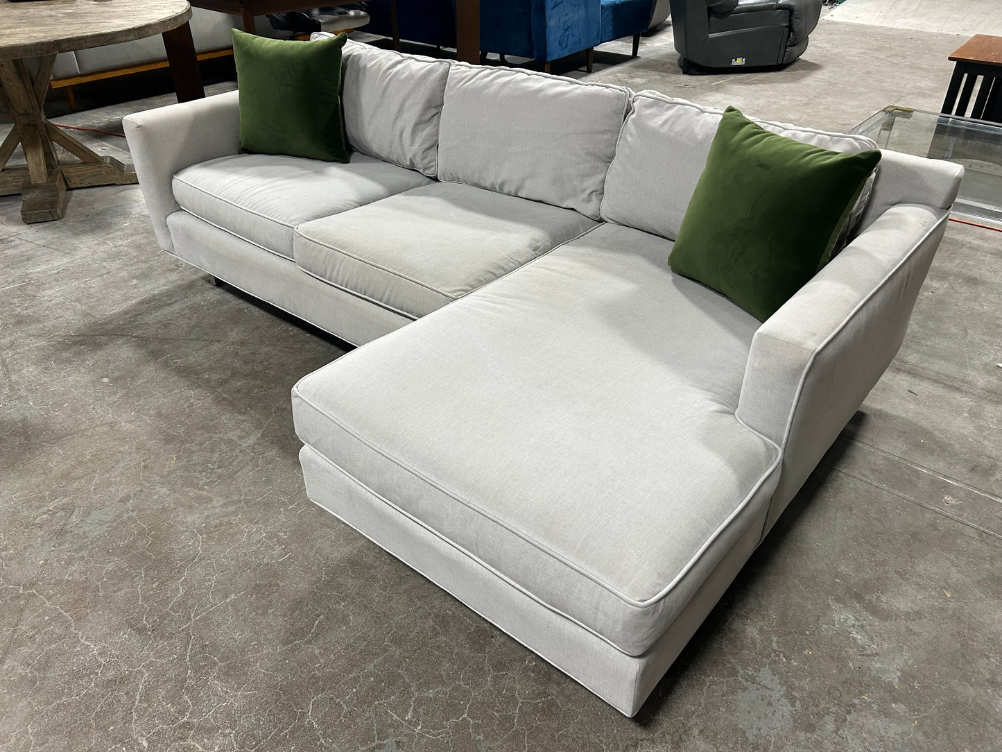 Mitchell Gold Sky Grey Chaise Sectional