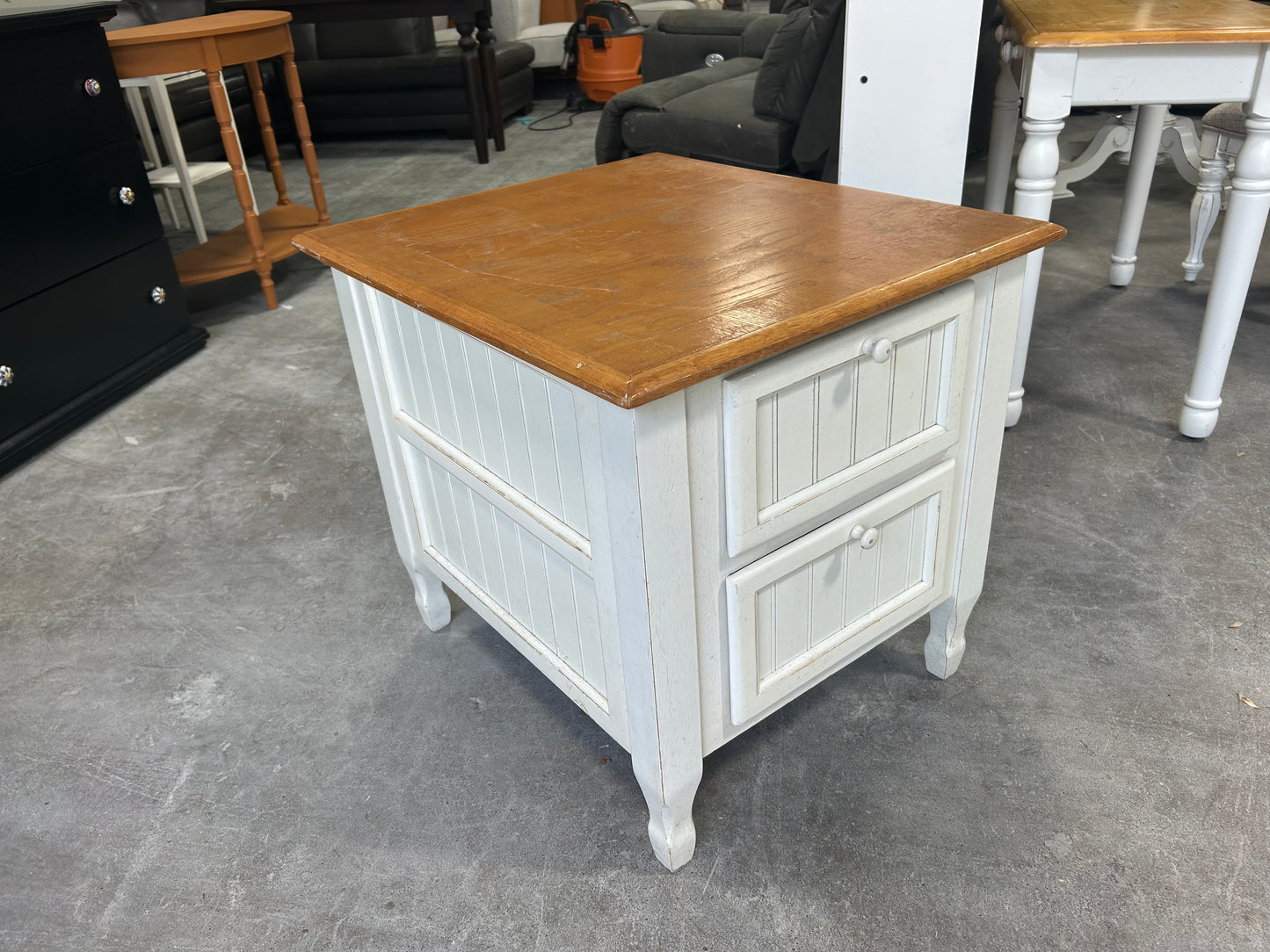White/Brown Wooden Nightstand