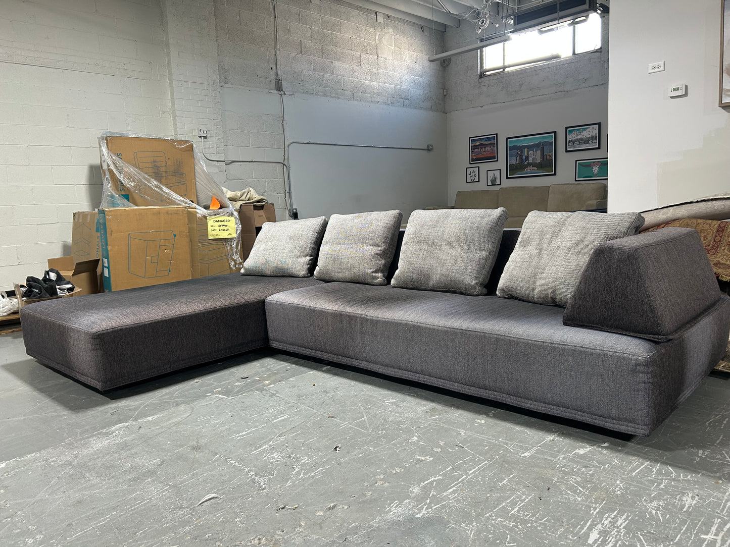 2-Pc Gray Modern Playground Sectional
