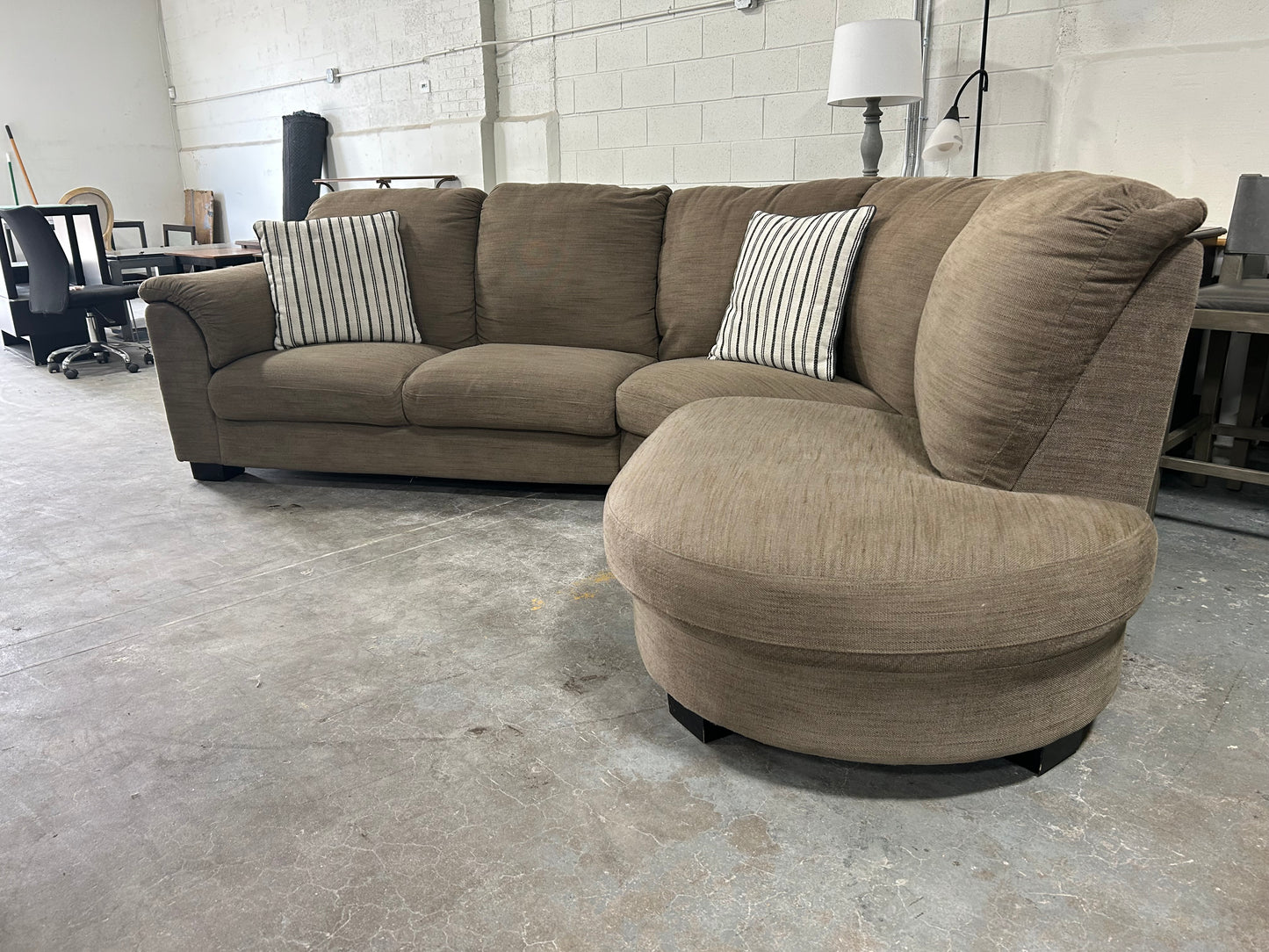 IKEA Taupe 3-Pc Chaise Sectional
