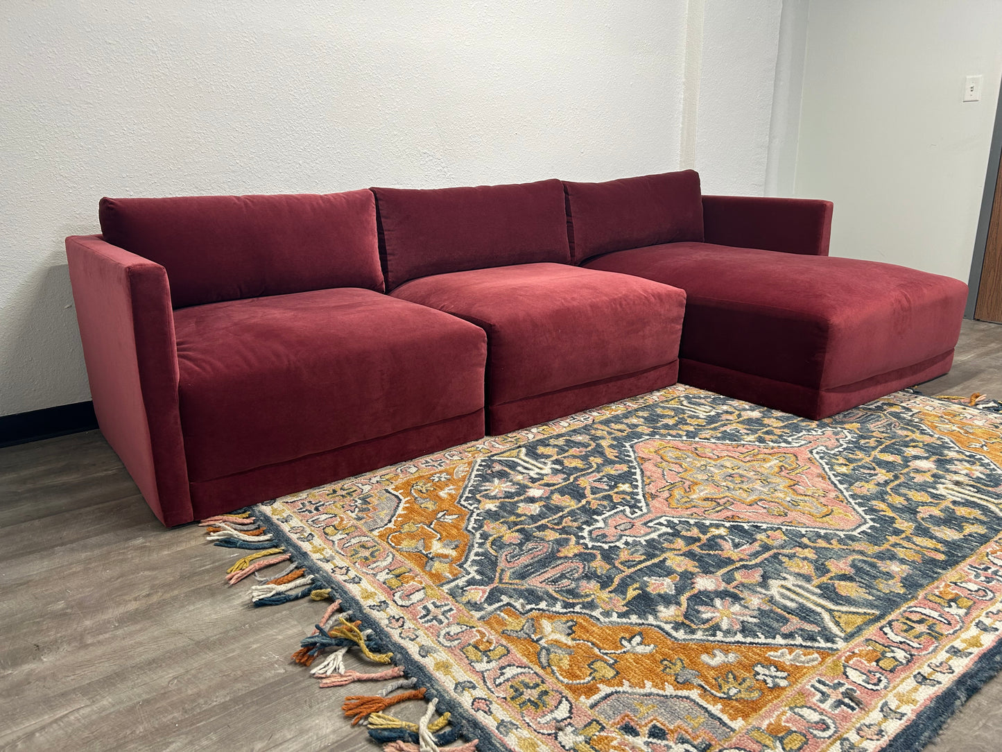 BRAND-NEW Joybird Raspberry Velvet Modular Sectional