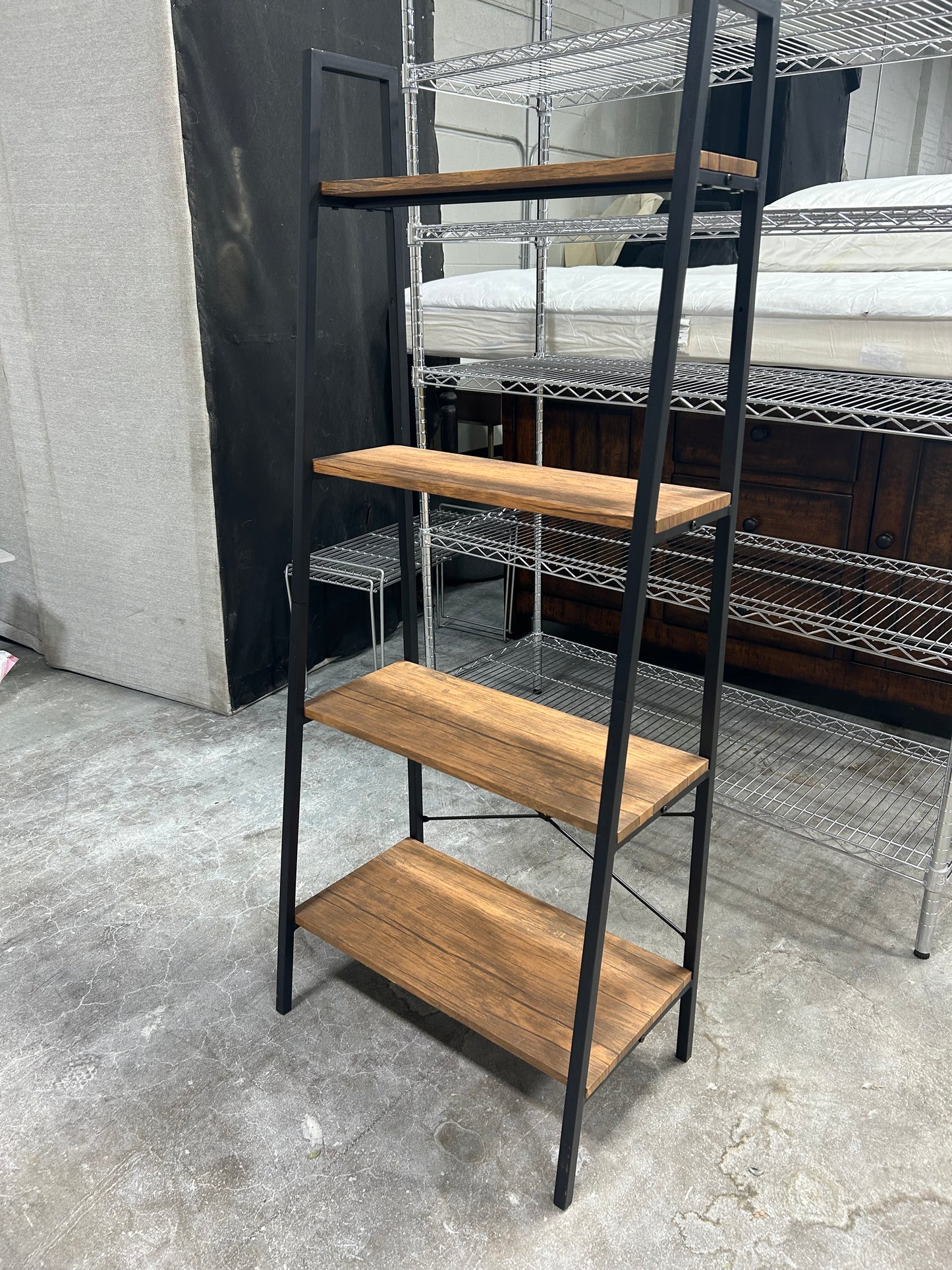 Small Wood & Metal Scandinavian Bookshelf