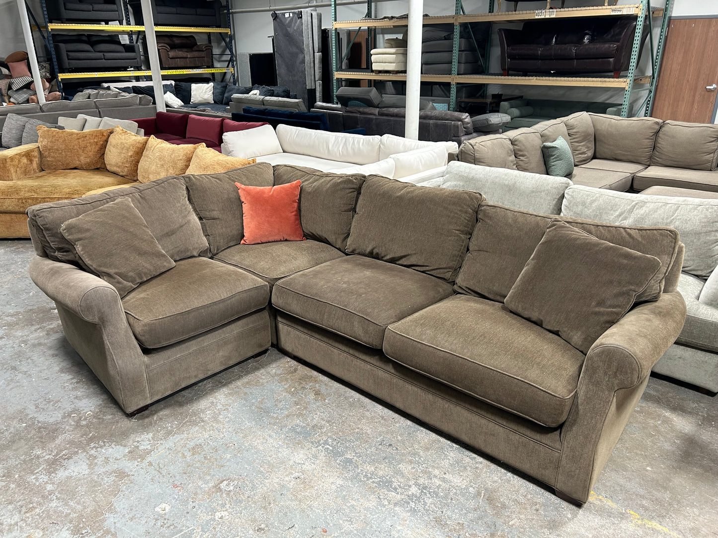 3-Pc Arhaus Brown Camden Collection Sectional