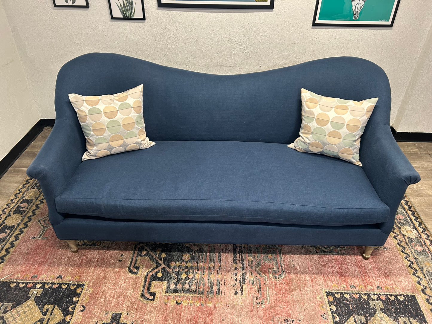 Anthropologie Blue 82” Pied-A-Terre Sofa