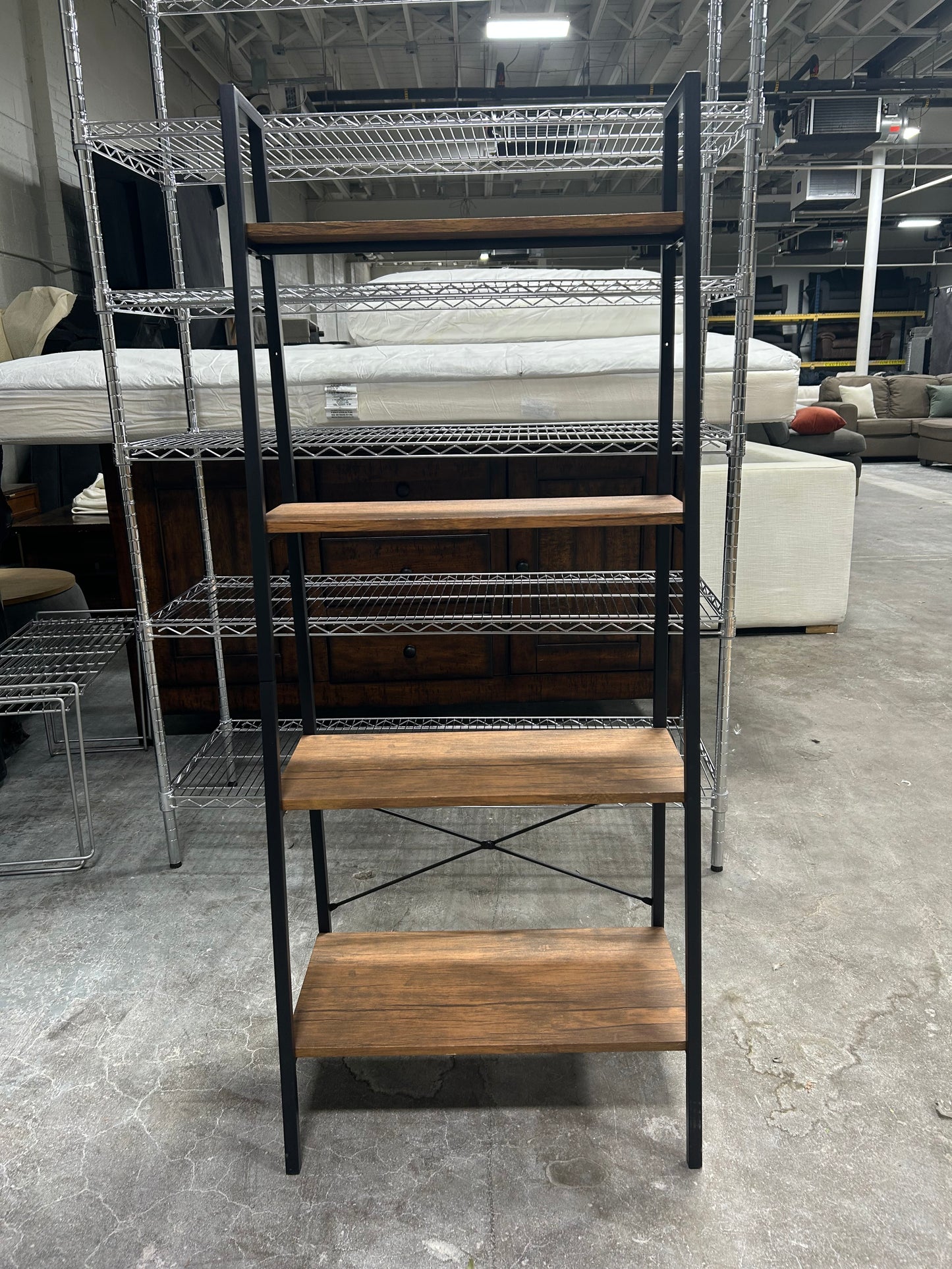 Small Wood & Metal Scandinavian Bookshelf