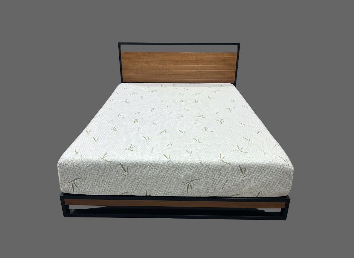 Contemporary Queen Bed Frame w/Bamboo Mattress