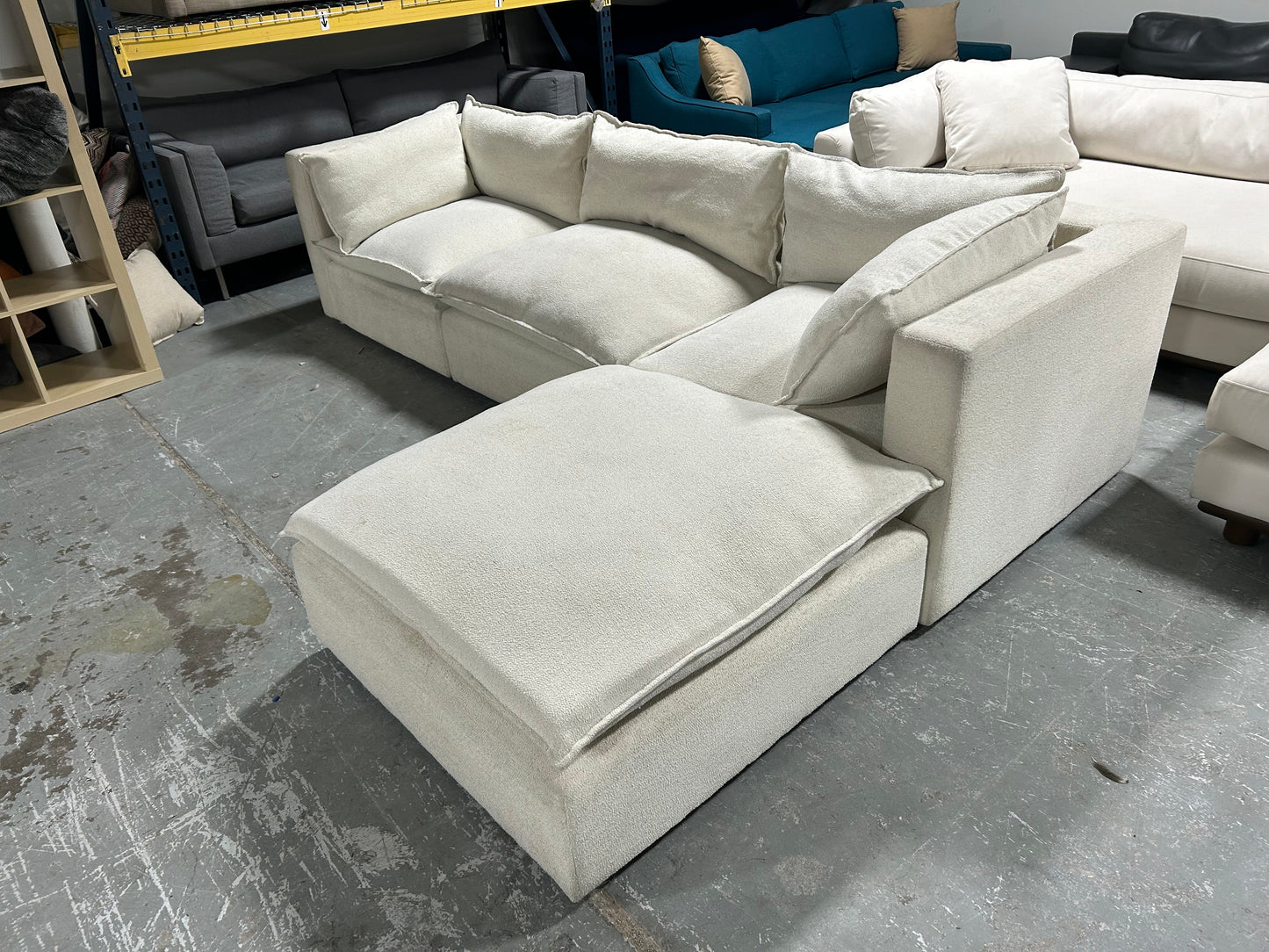 Joybird Off-White Bouclé Haine Sectional