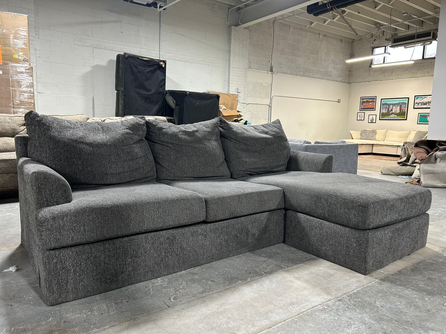 Dark Gray Reversible Chaise Sectional