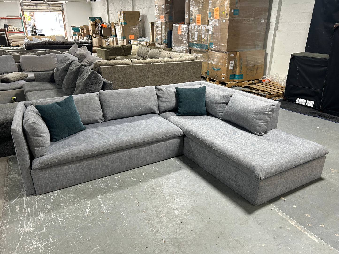 West Elm Shelter 2-Piece Bumper Chaise Sectional
